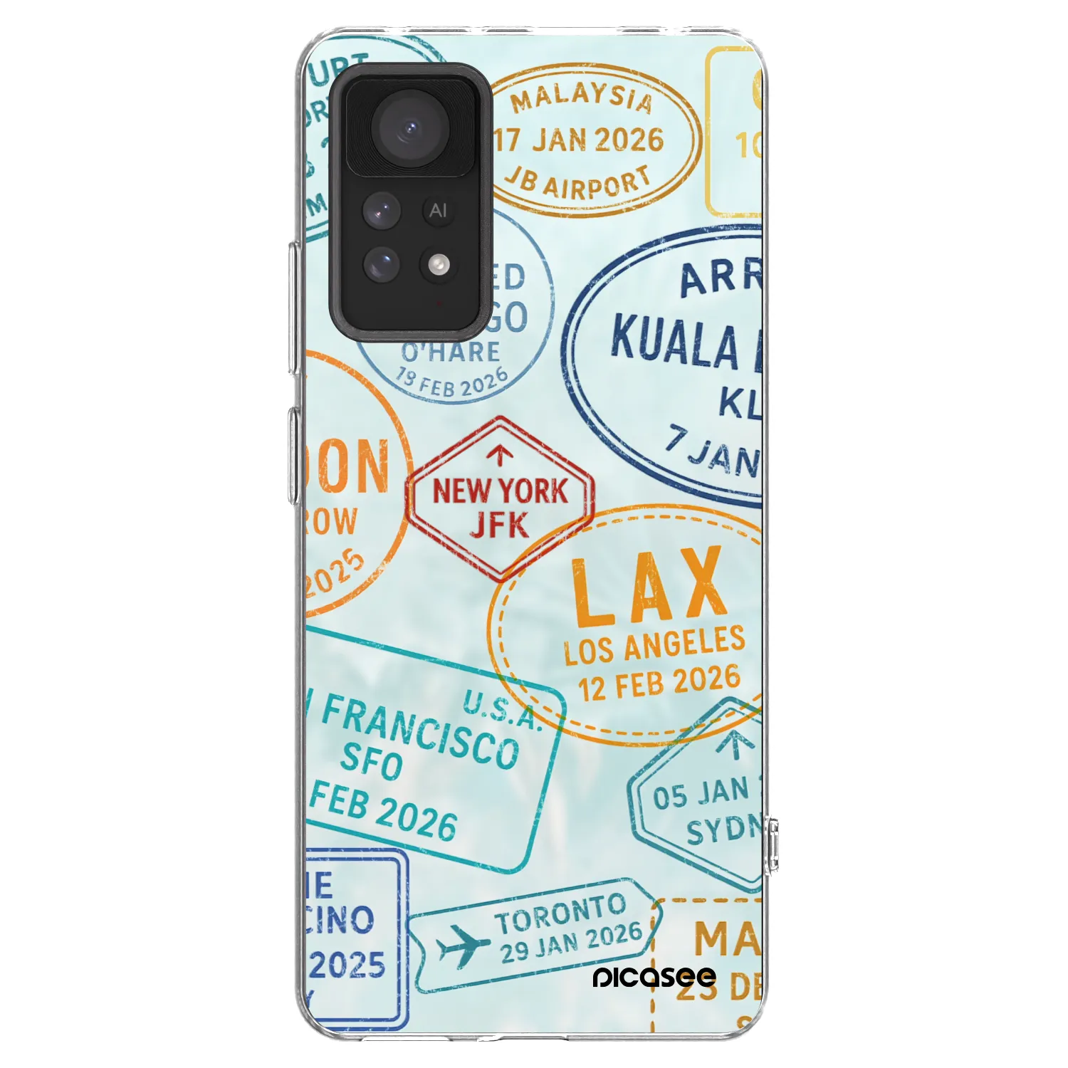 Picasee silikonska prozirna maskica za Xiaomi Redmi Note 11 Pro 5G - PASSPORT EDITION