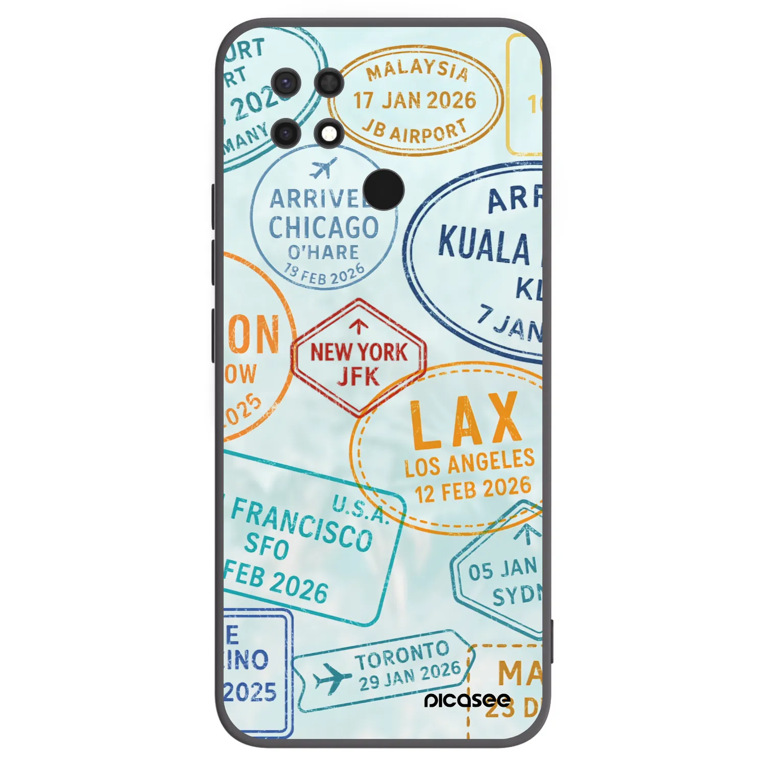 Picasee crna silikonska maskica za Xiaomi Redmi 10C - PASSPORT EDITION
