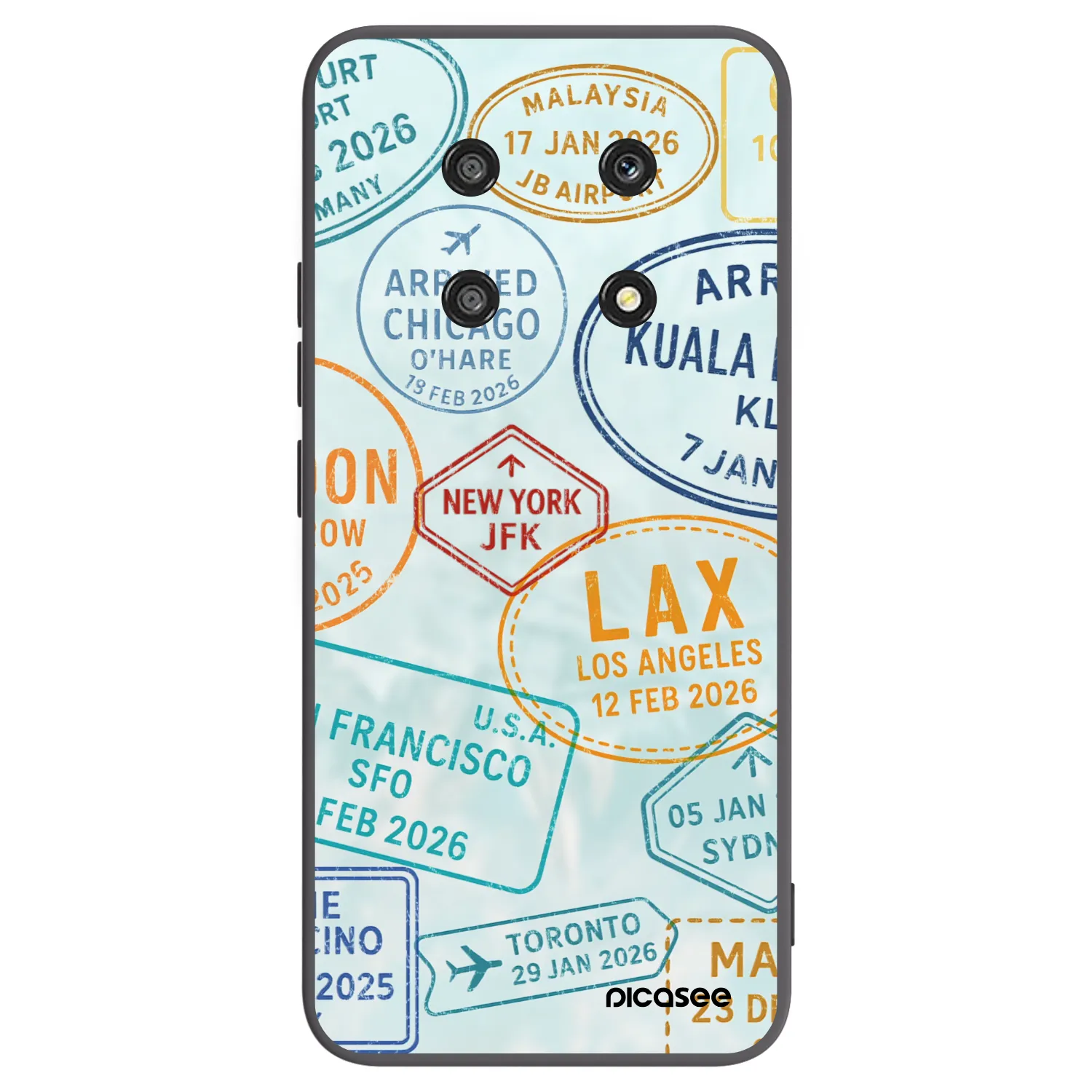 Picasee crna silikonska maskica za Honor Magic4 Lite 5G - PASSPORT EDITION