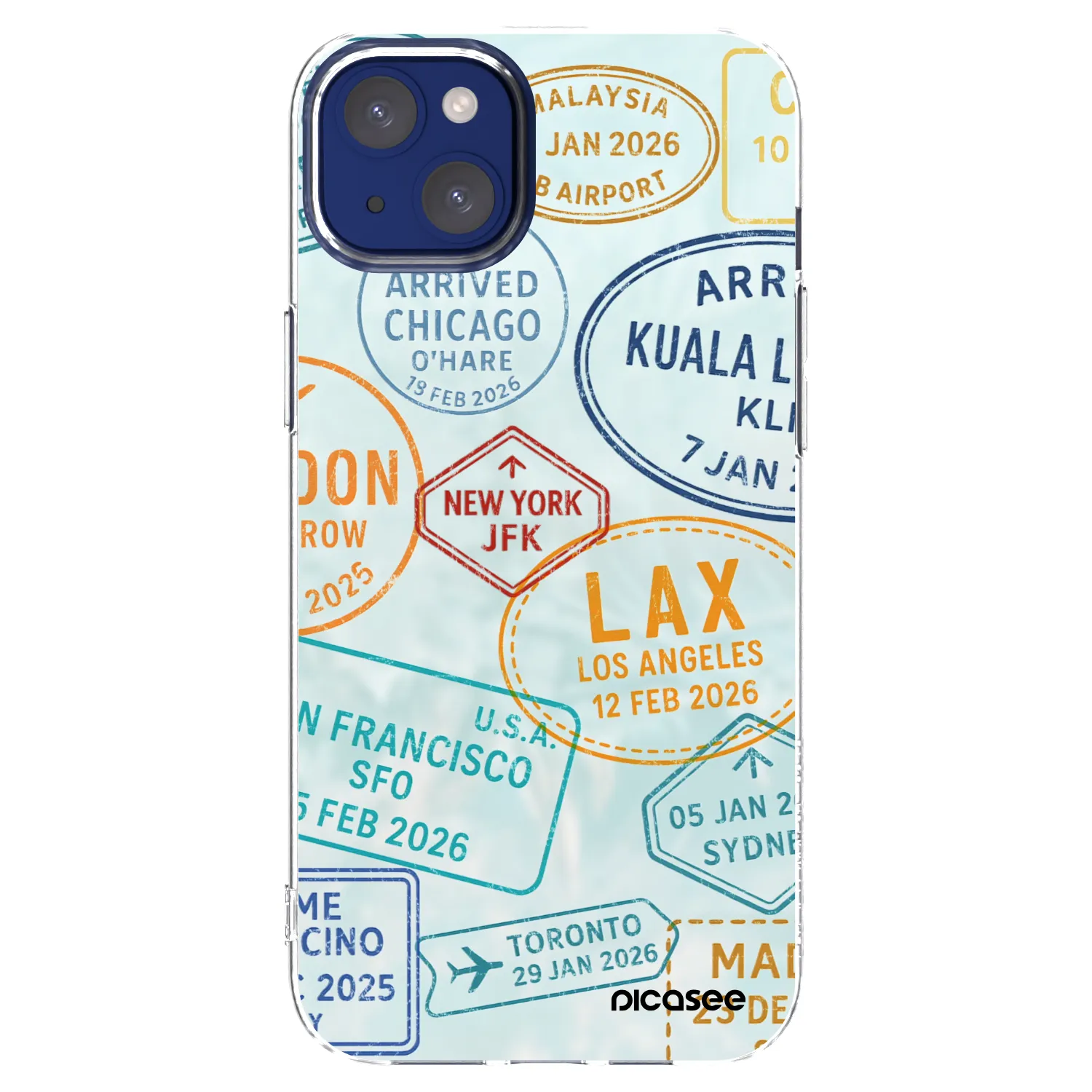 Picasee silikonska prozirna maskica za Apple iPhone 14 Plus - PASSPORT EDITION