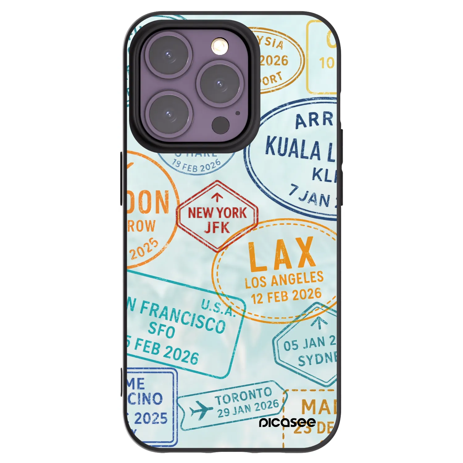 Picasee crna silikonska maskica za Apple iPhone 14 Pro - PASSPORT EDITION