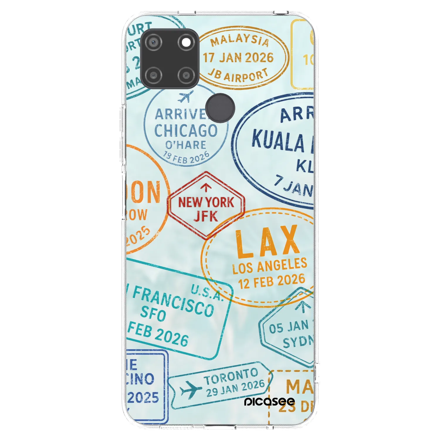 Picasee silikonska prozirna maskica za Realme C21Y - PASSPORT EDITION