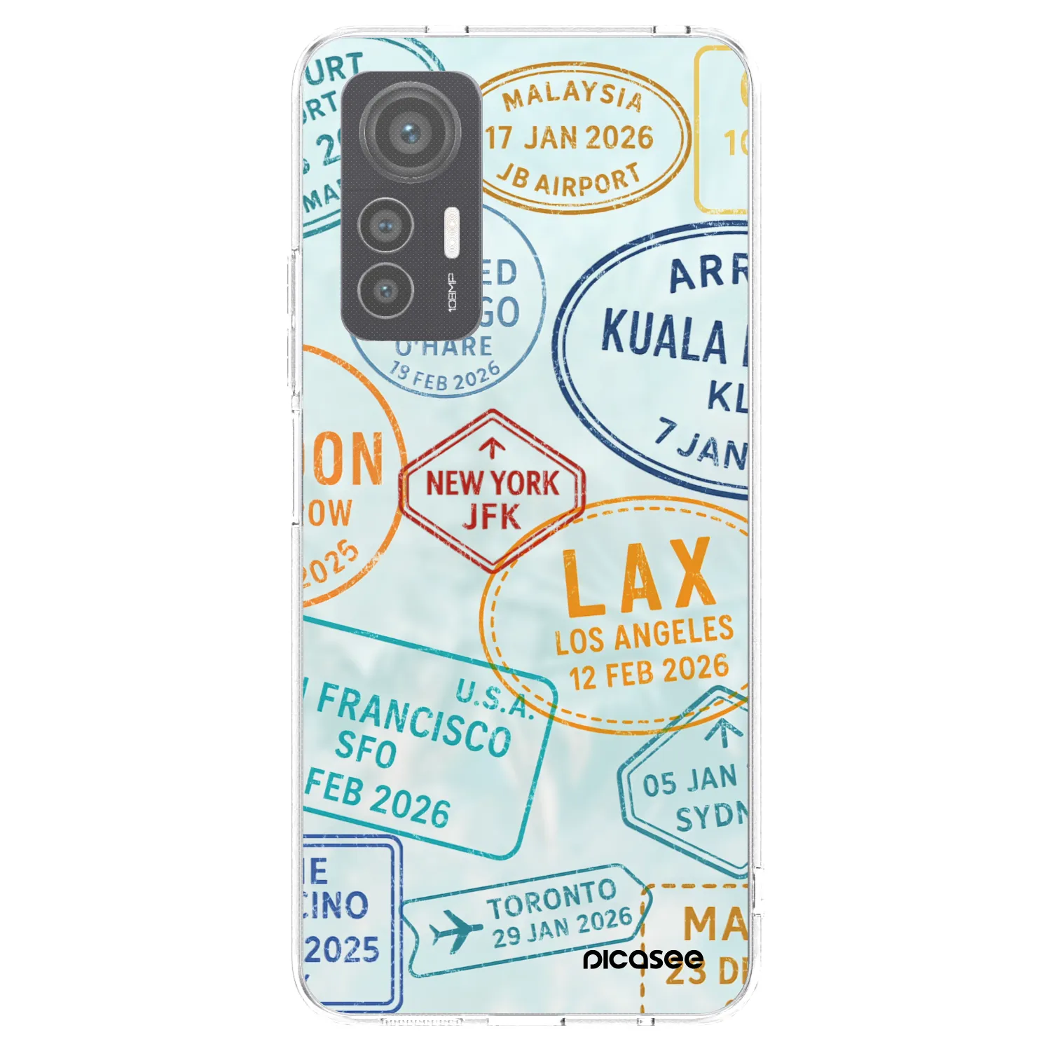 Picasee silikonska prozirna maskica za Xiaomi 12 Lite - PASSPORT EDITION
