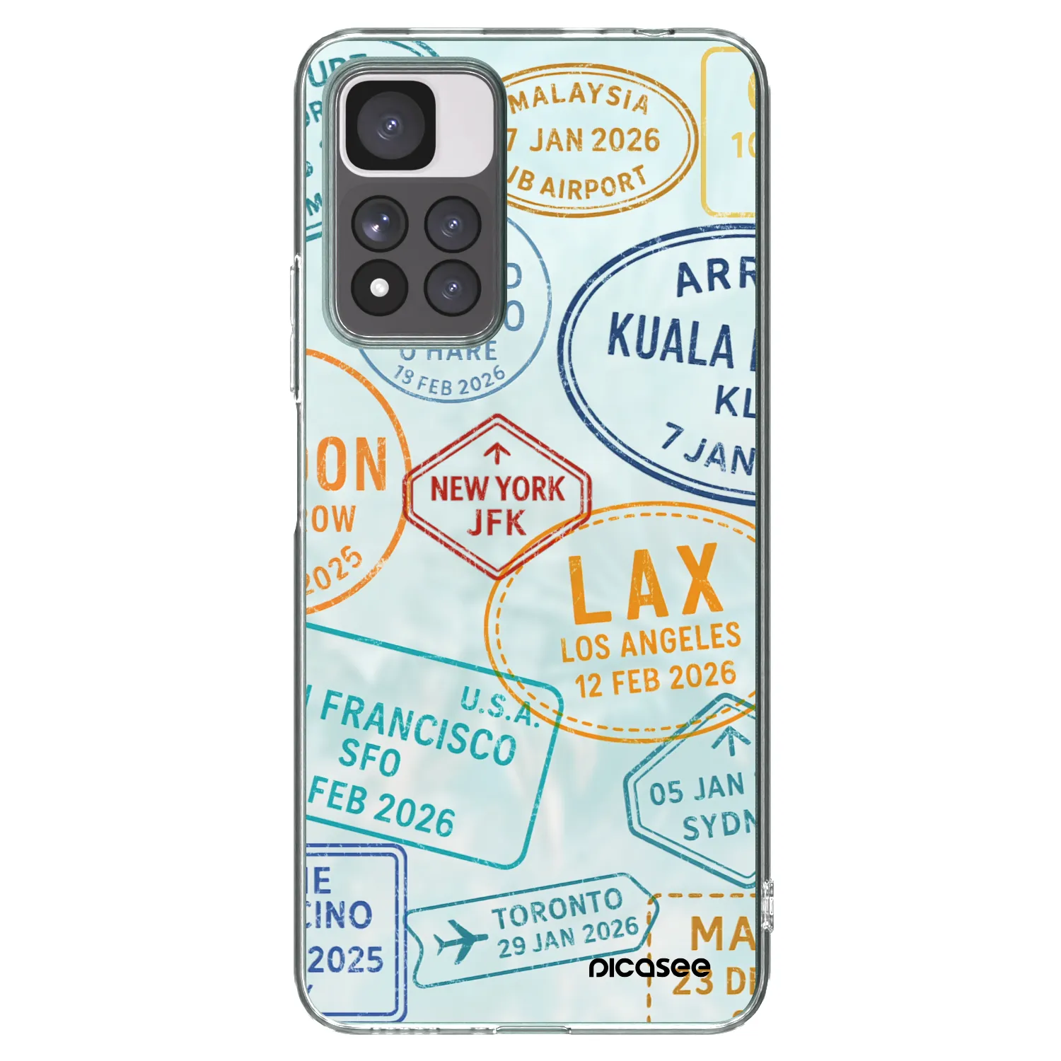 Picasee silikonska prozirna maskica za Xiaomi Redmi Note 11 Pro+ 5G - PASSPORT EDITION