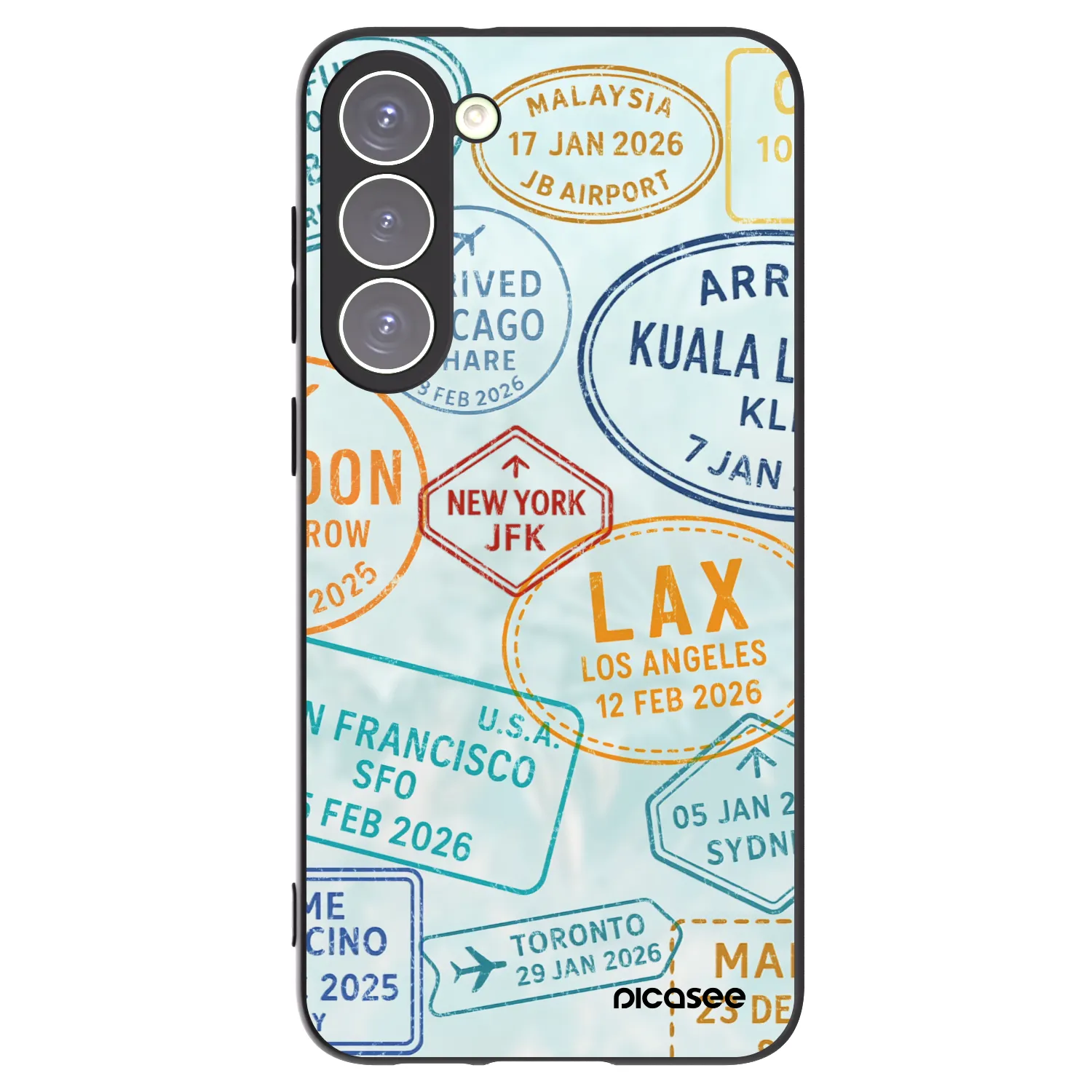 Picasee crna silikonska maskica za Samsung Galaxy S23+ 5G - PASSPORT EDITION