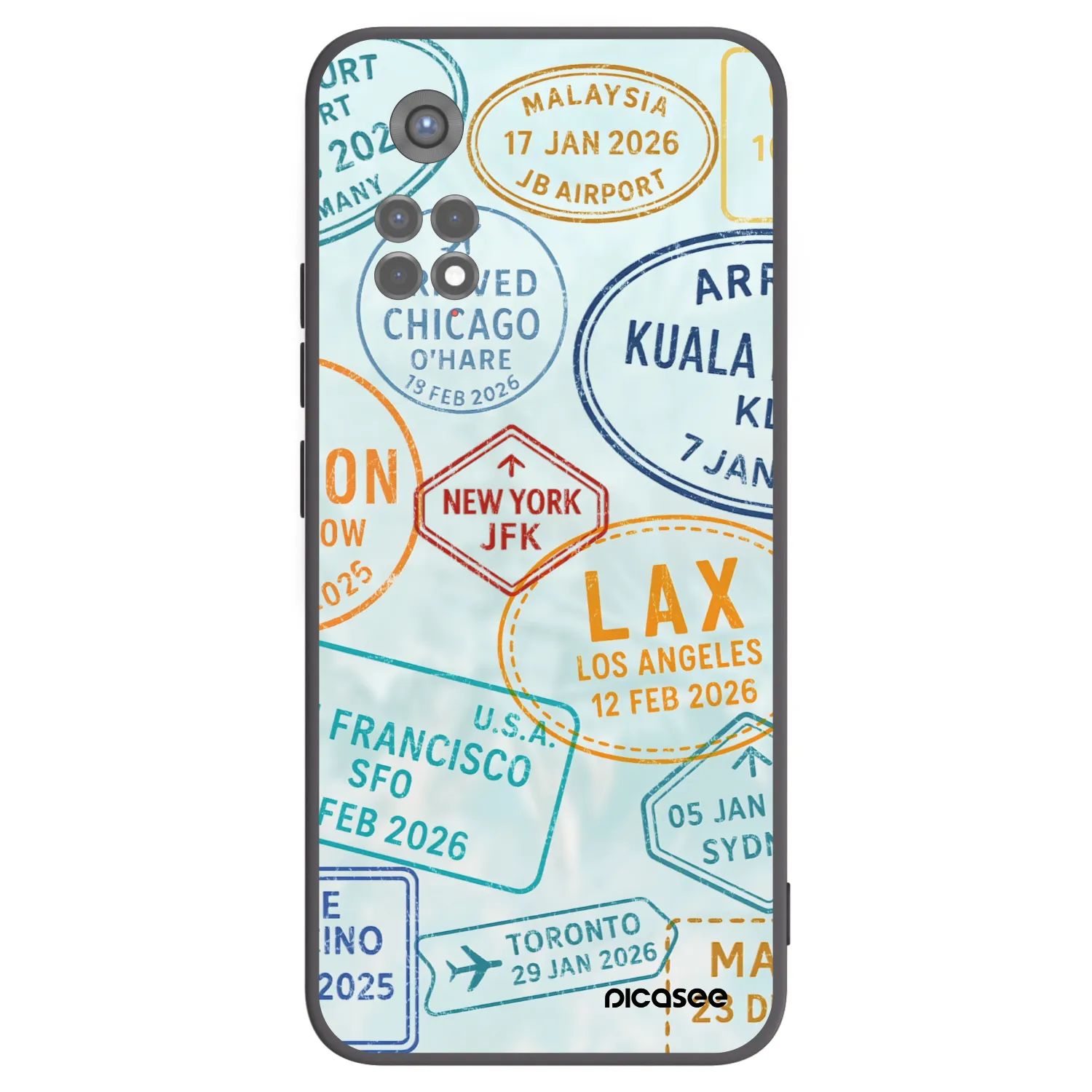 Picasee crna silikonska maskica za Xiaomi Redmi Note 11S 5G - PASSPORT EDITION