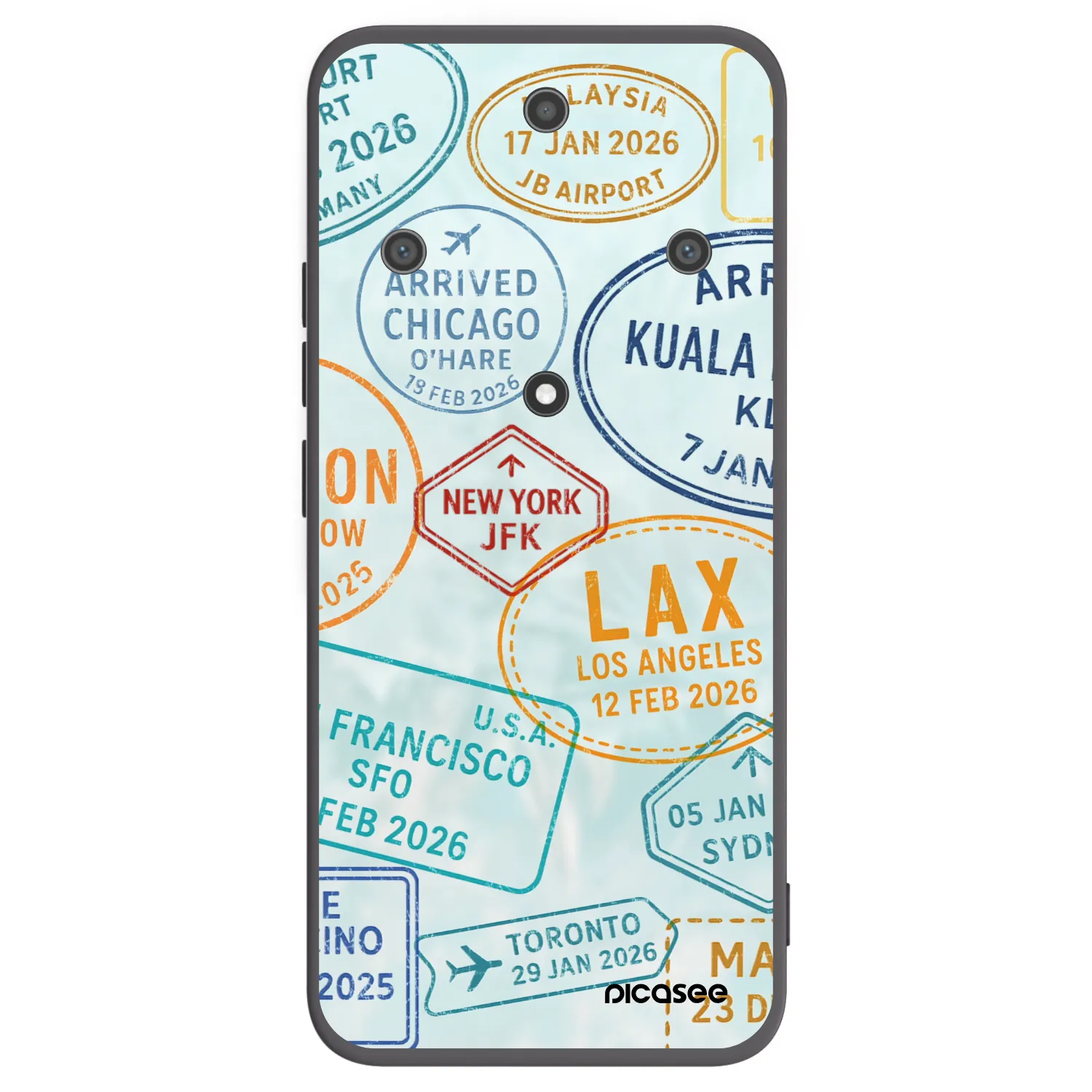 Picasee crna silikonska maskica za Honor Magic5 Lite 5G - PASSPORT EDITION