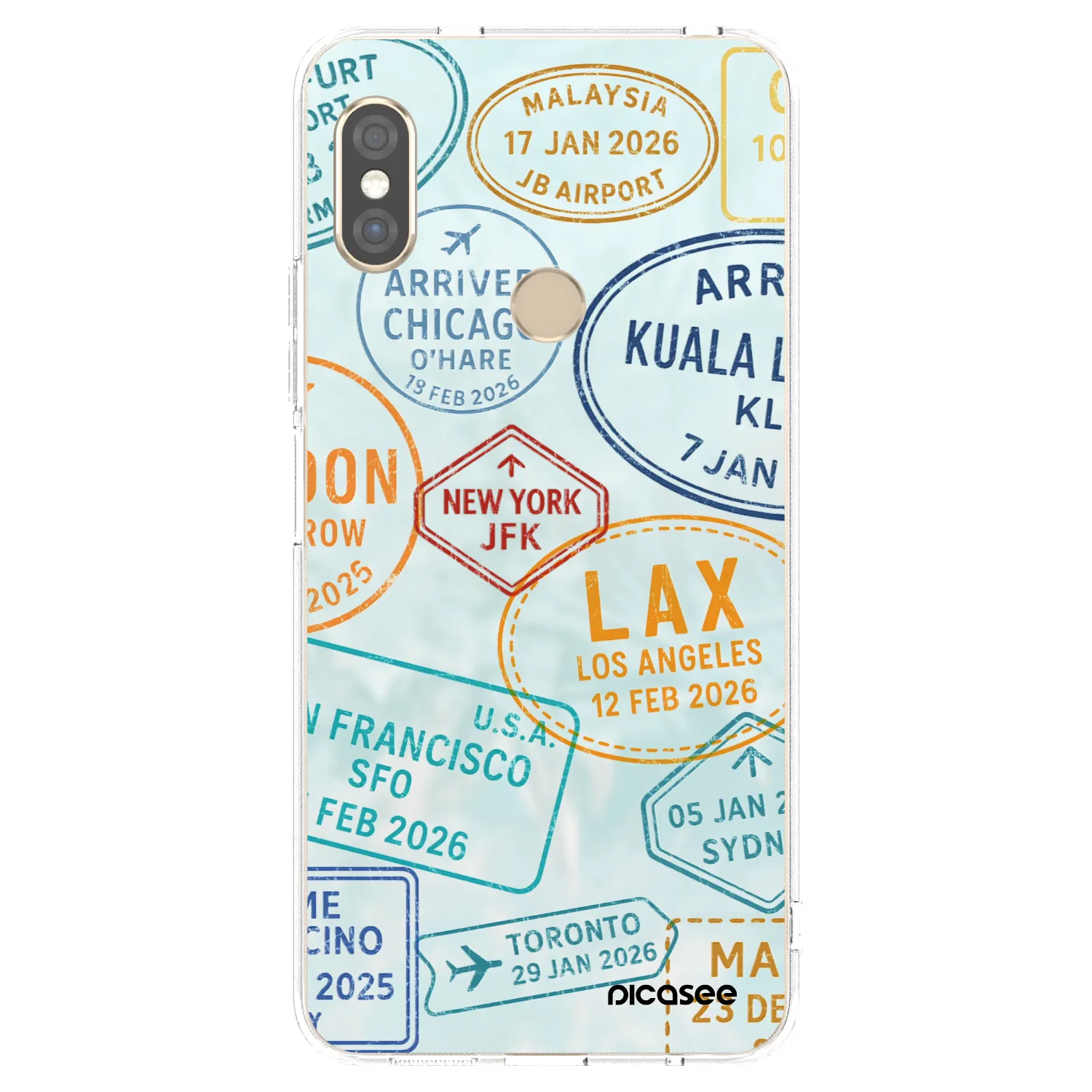 Picasee silikonska prozirna maskica za Xiaomi Redmi Note 5 Global - PASSPORT EDITION