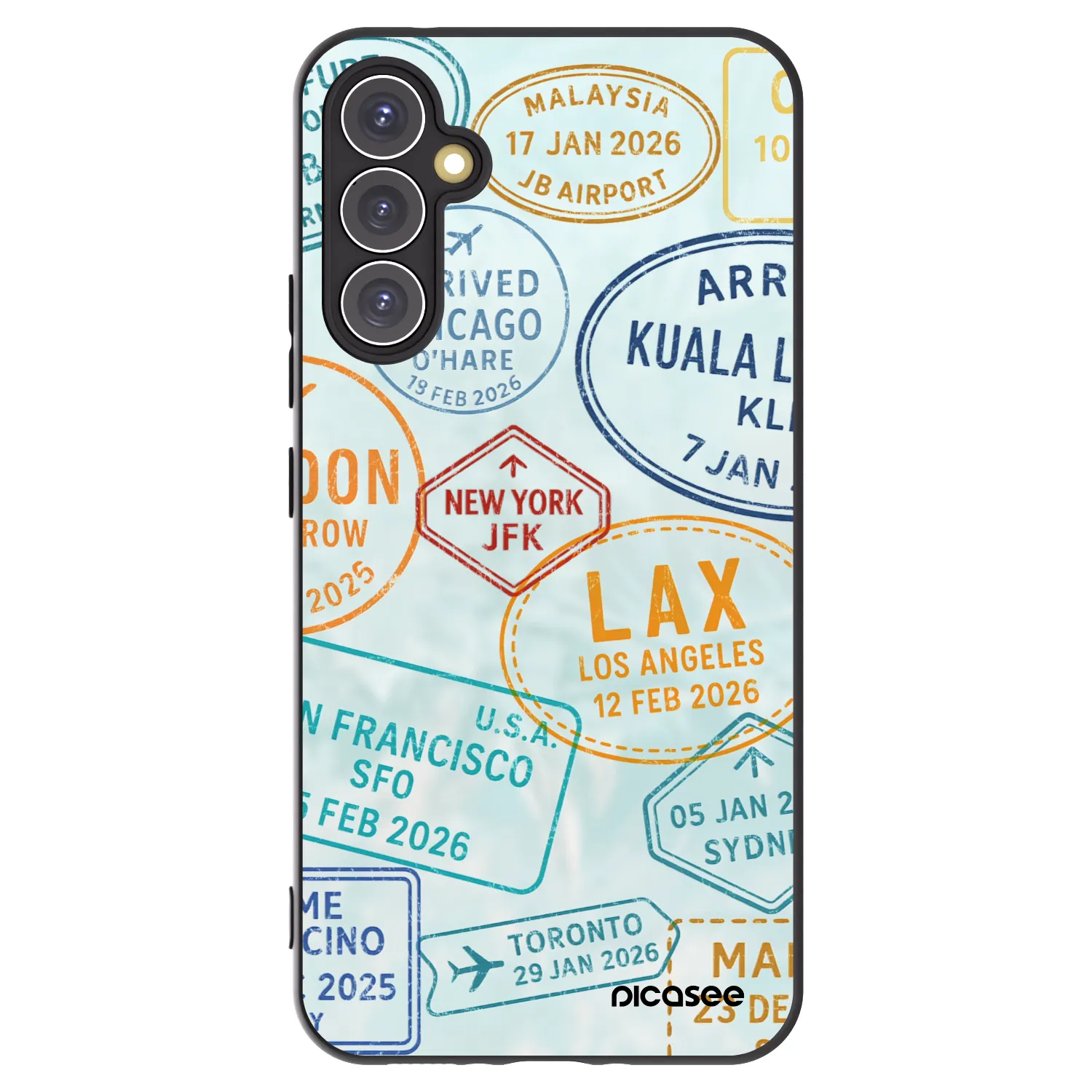 Picasee crna silikonska maskica za Samsung Galaxy A34 5G A346B - PASSPORT EDITION