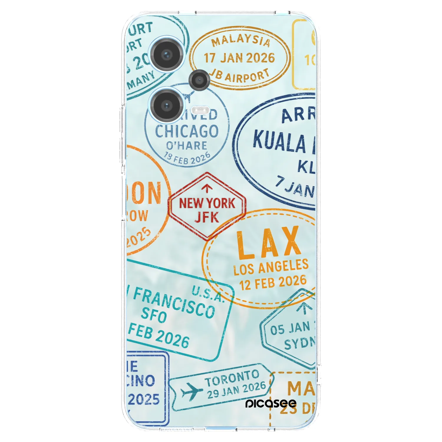 Picasee silikonska prozirna maskica za Xiaomi Redmi Note 12 5G - PASSPORT EDITION