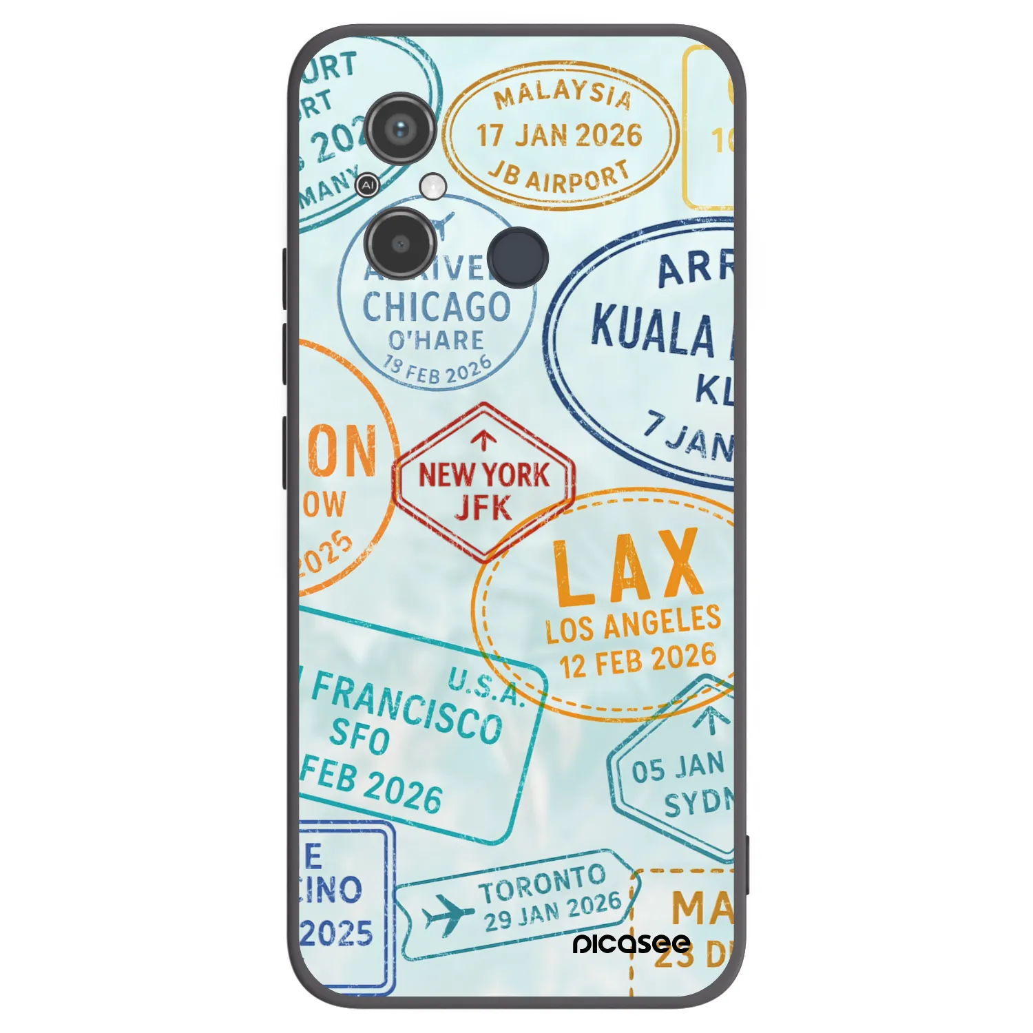 Picasee crna silikonska maskica za Xiaomi Redmi 12C - PASSPORT EDITION