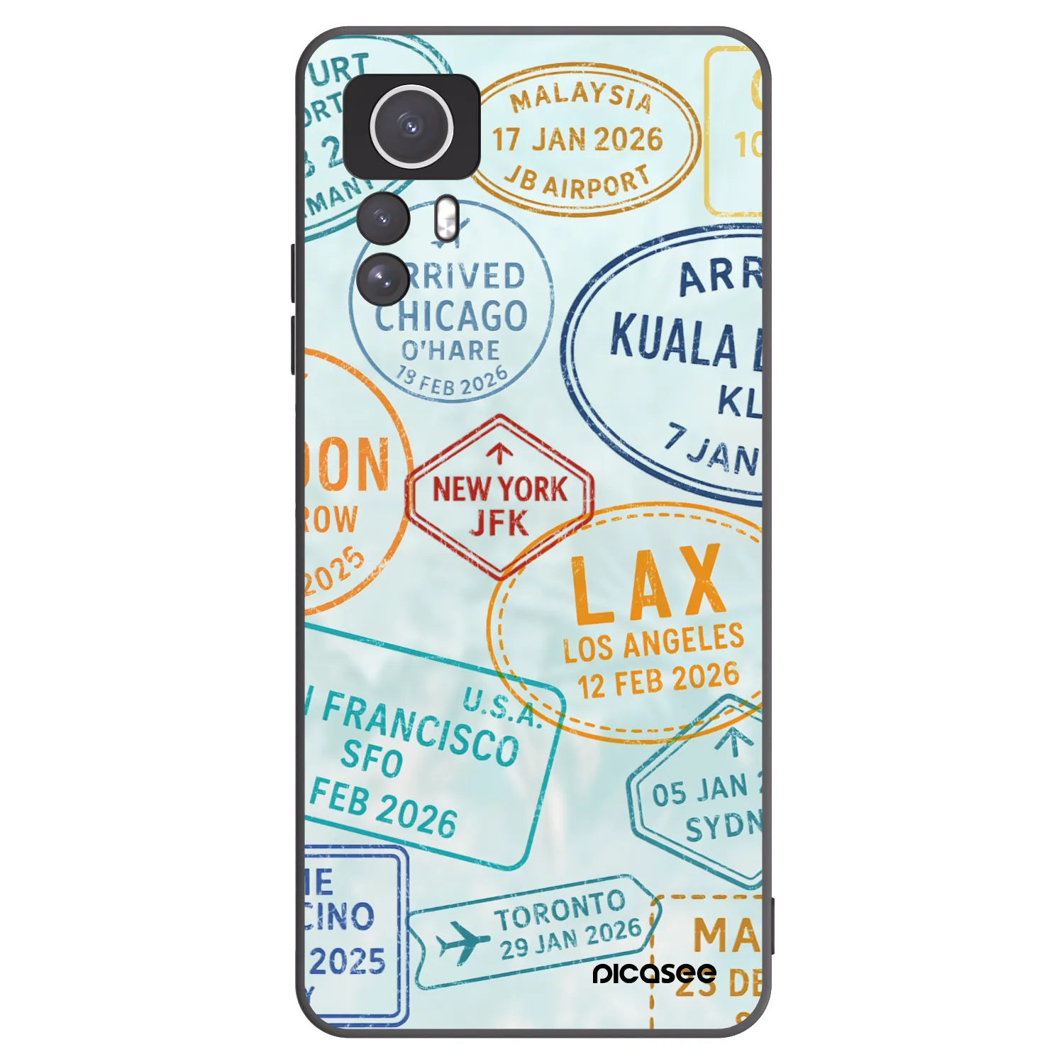 Picasee crna silikonska maskica za Xiaomi Redmi Note 12S - PASSPORT EDITION