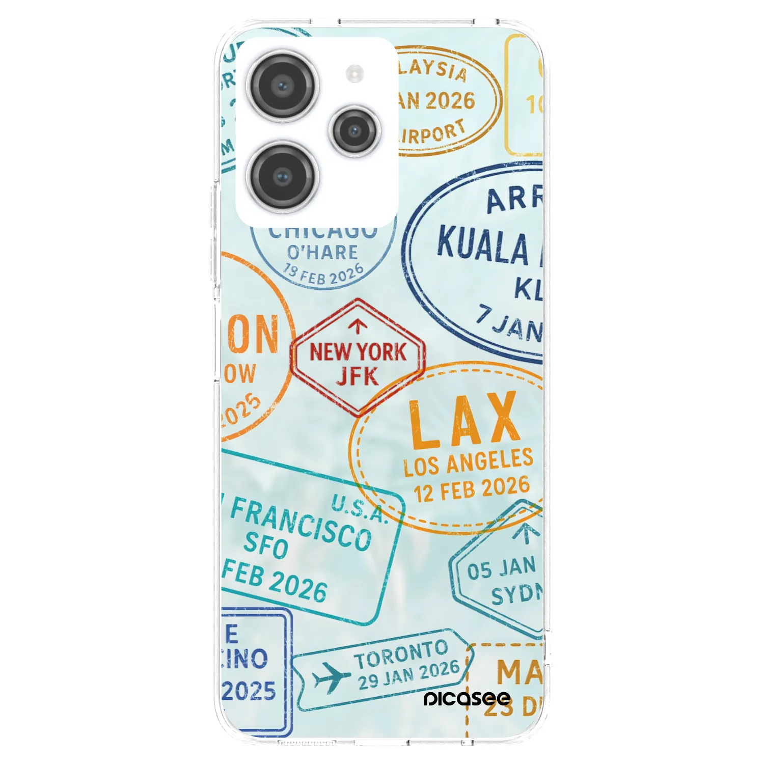 Picasee silikonska prozirna maskica za Xiaomi Redmi 12 4G - PASSPORT EDITION