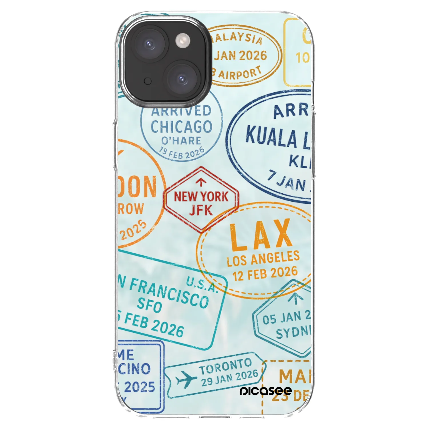 Picasee silikonska prozirna maskica za Apple iPhone 15 Plus - PASSPORT EDITION