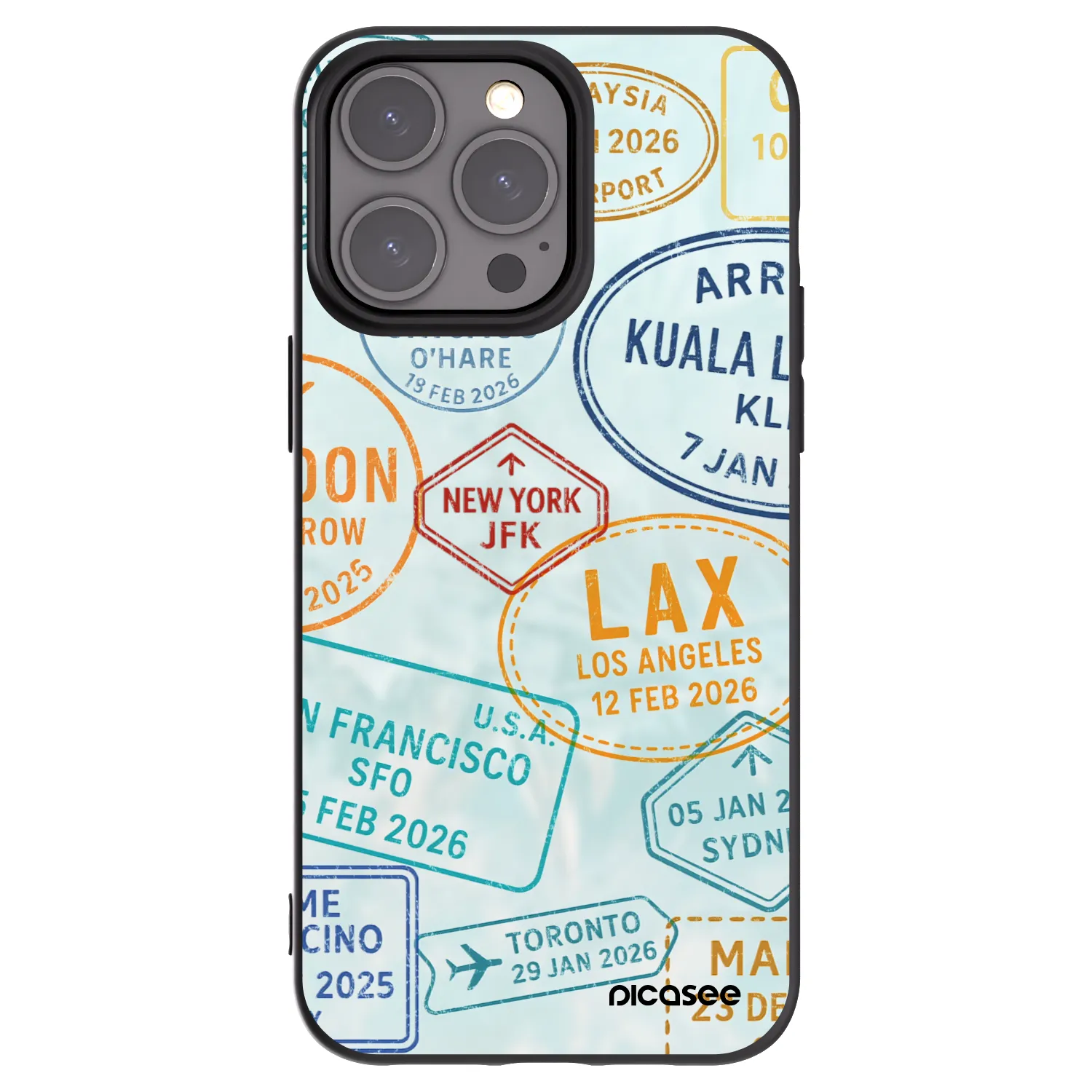 Picasee crna silikonska maskica za Apple iPhone 15 Pro Max - PASSPORT EDITION