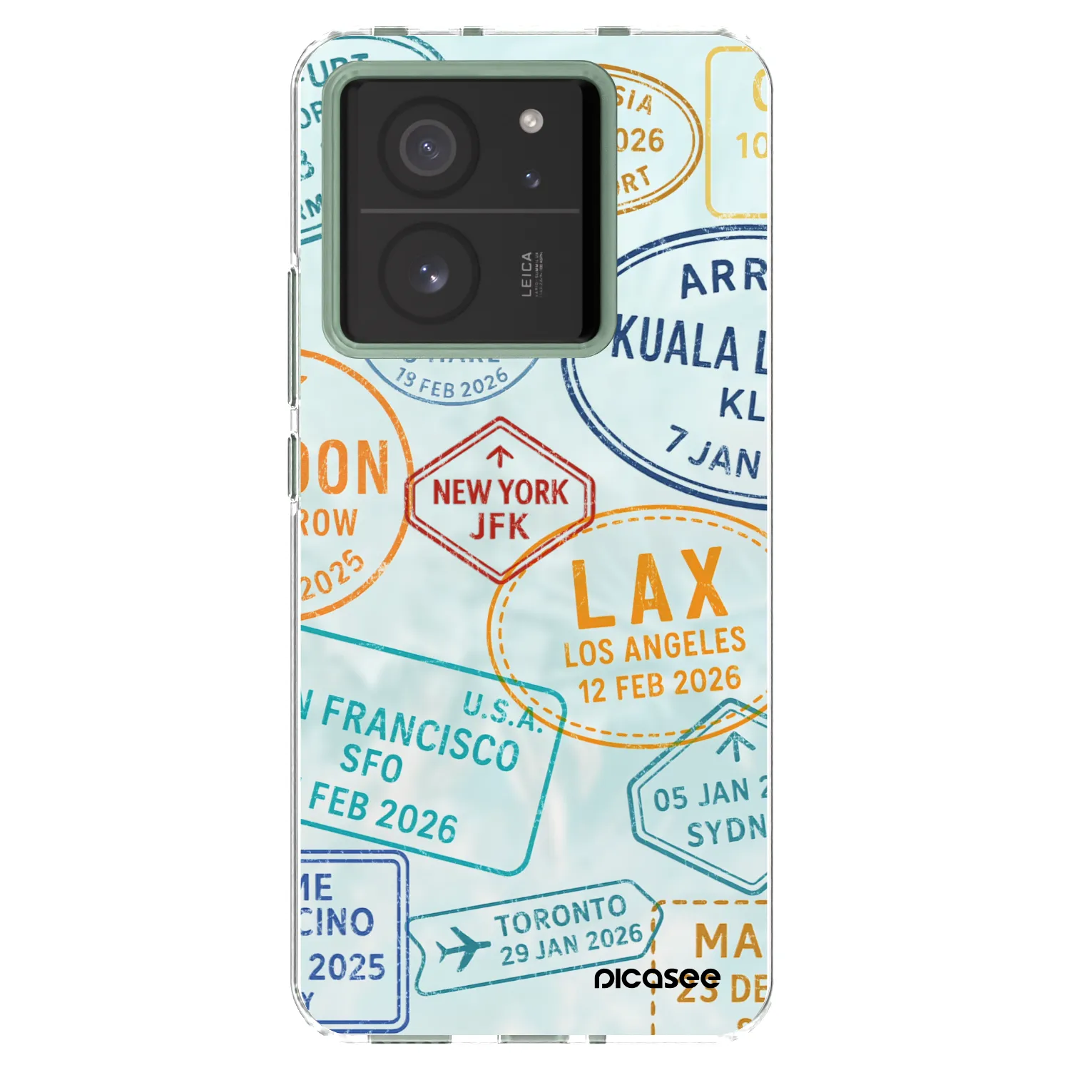 Picasee silikonska prozirna maskica za Xiaomi 13T Pro - PASSPORT EDITION