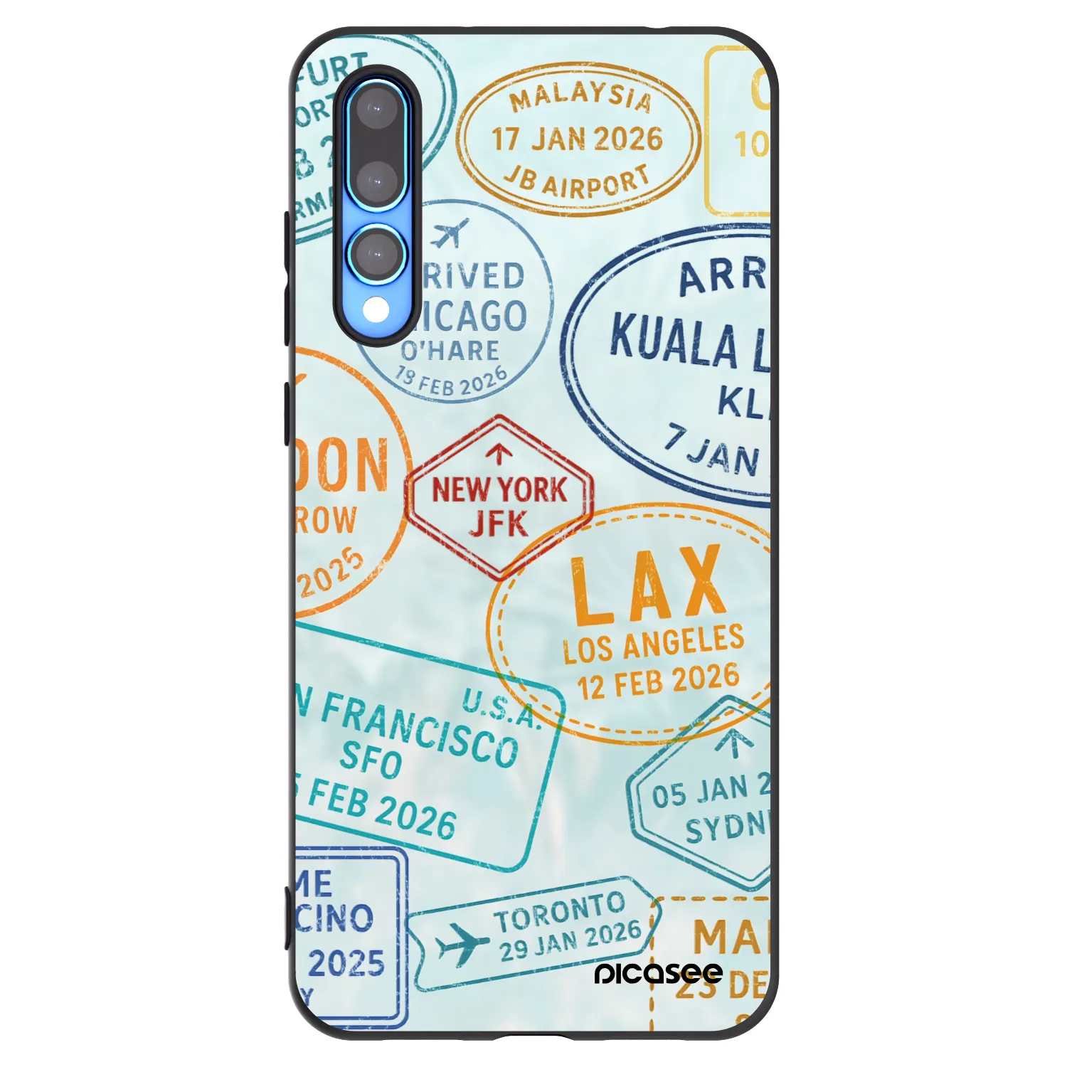 Picasee crna silikonska maskica za Huawei P20 Pro - PASSPORT EDITION