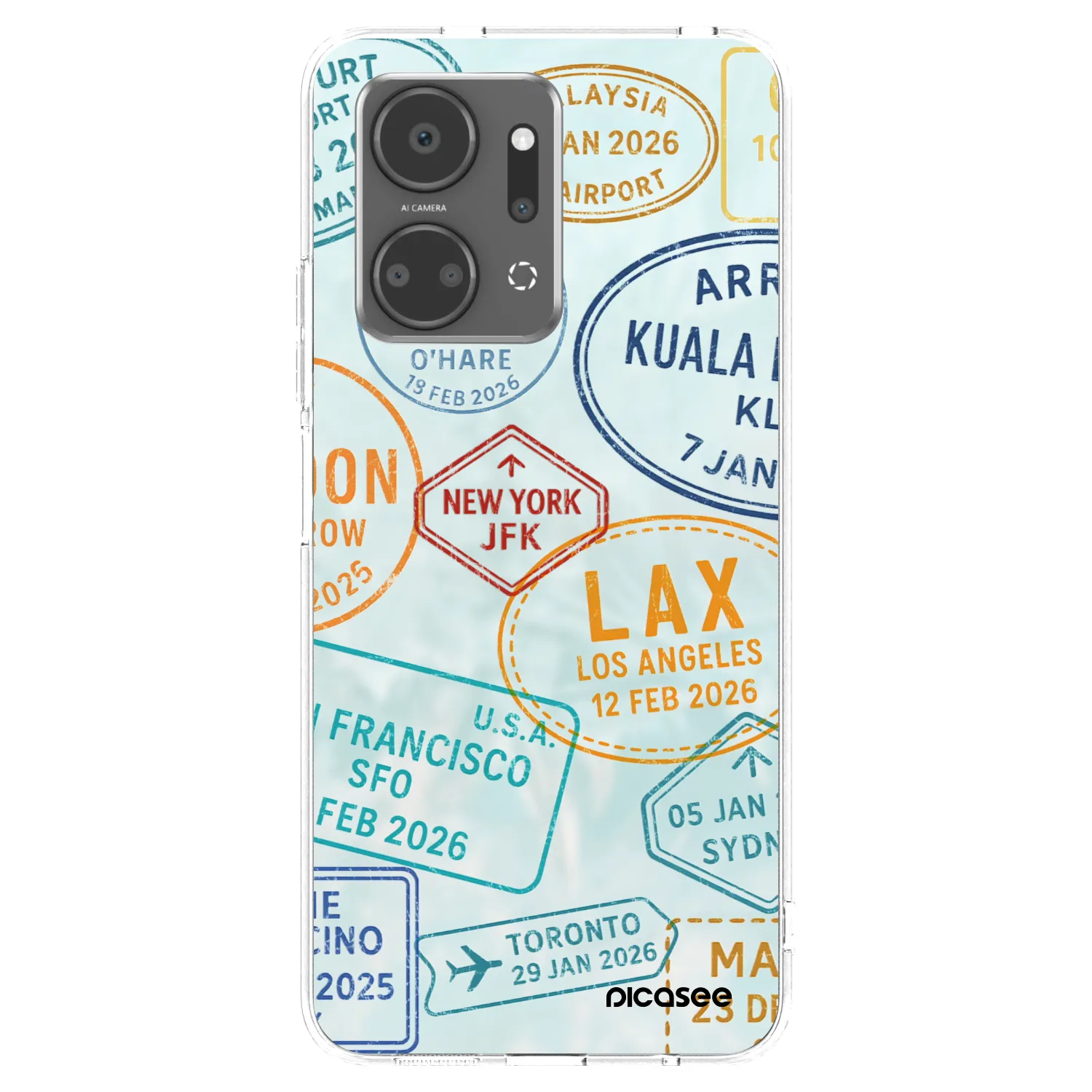 Picasee silikonska prozirna maskica za Honor X7a - PASSPORT EDITION