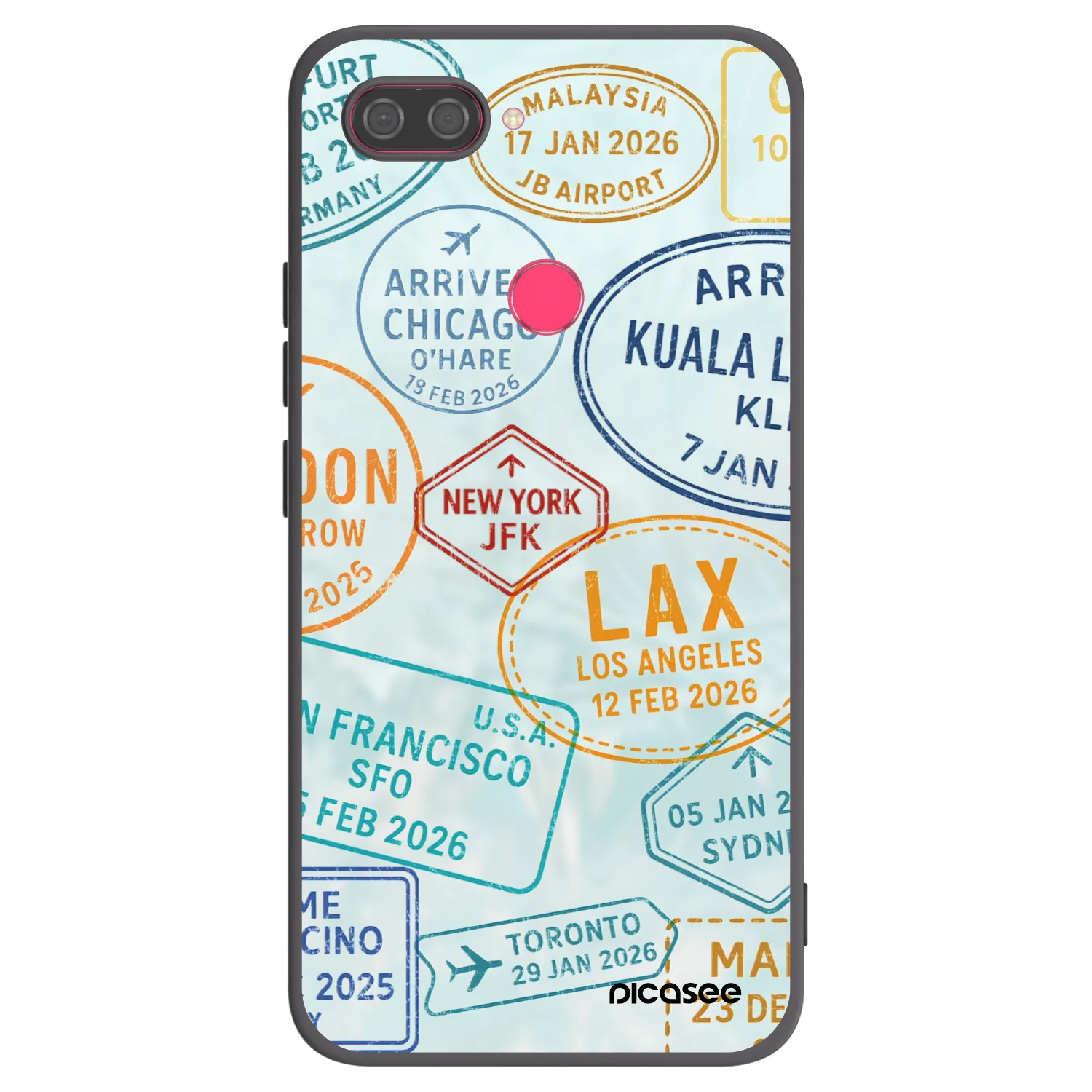 Picasee crna silikonska maskica za Xiaomi Mi 8 Lite - PASSPORT EDITION