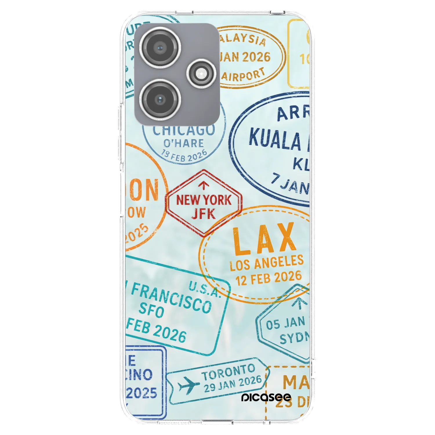 Picasee silikonska prozirna maskica za Xiaomi Redmi 12 5G - PASSPORT EDITION