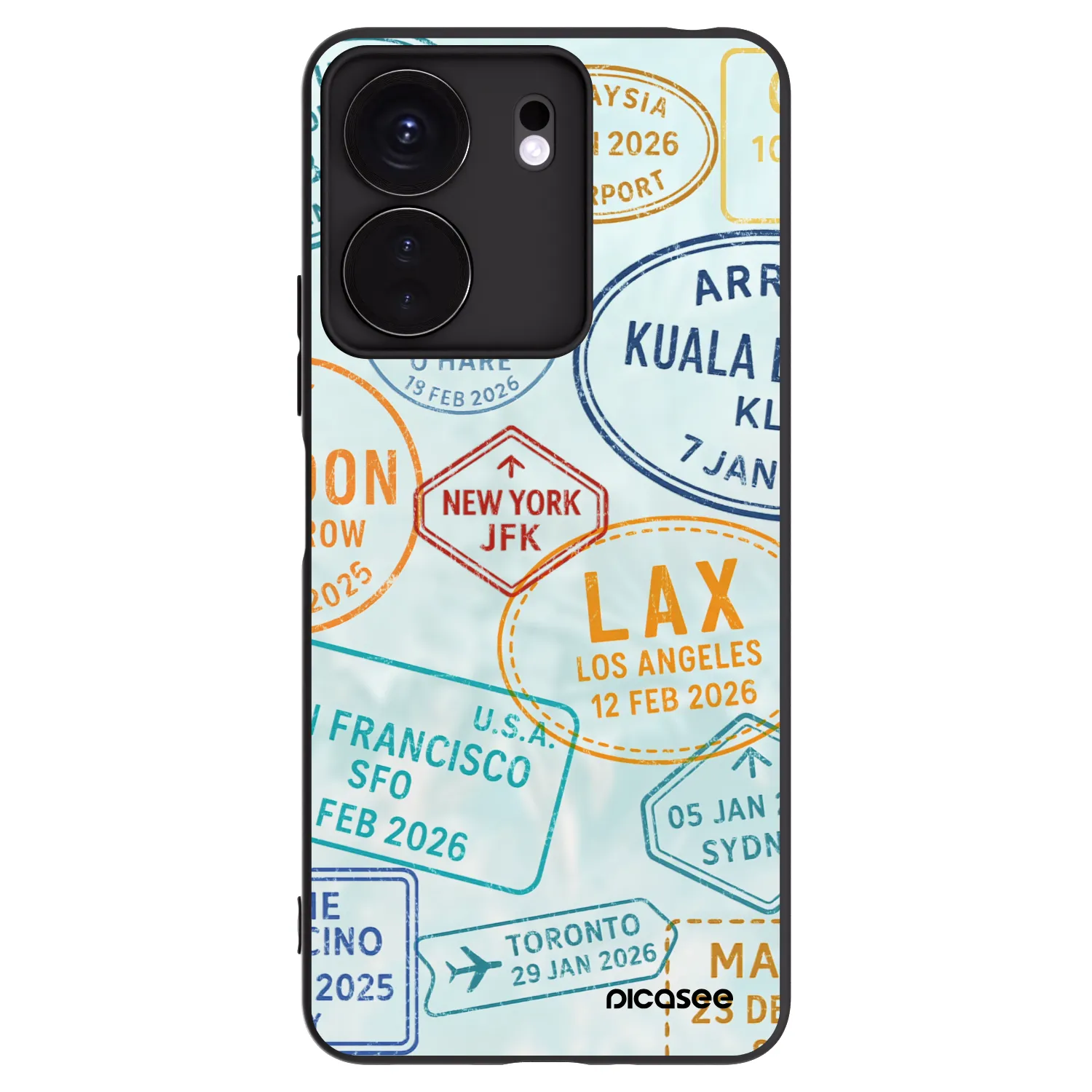 Picasee crna silikonska maskica za Xiaomi Redmi 13C 4G - PASSPORT EDITION