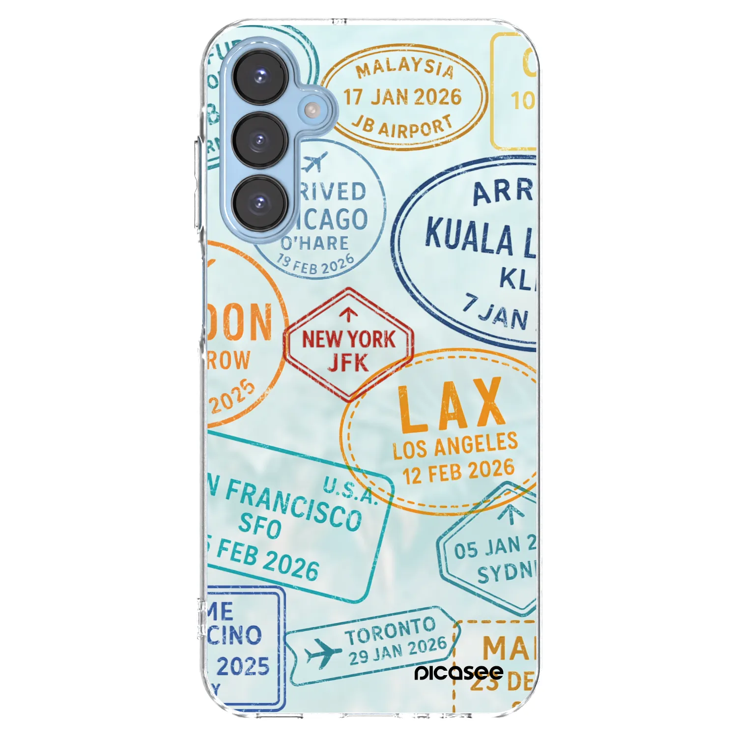 Picasee silikonska prozirna maskica za Samsung Galaxy A15 A156B 5G - PASSPORT EDITION