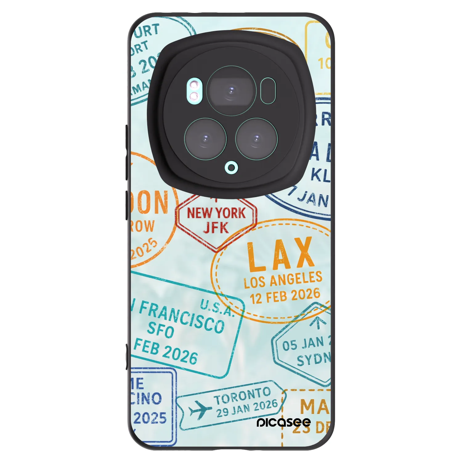 Picasee crna silikonska maskica za Honor Magic6 Pro - PASSPORT EDITION