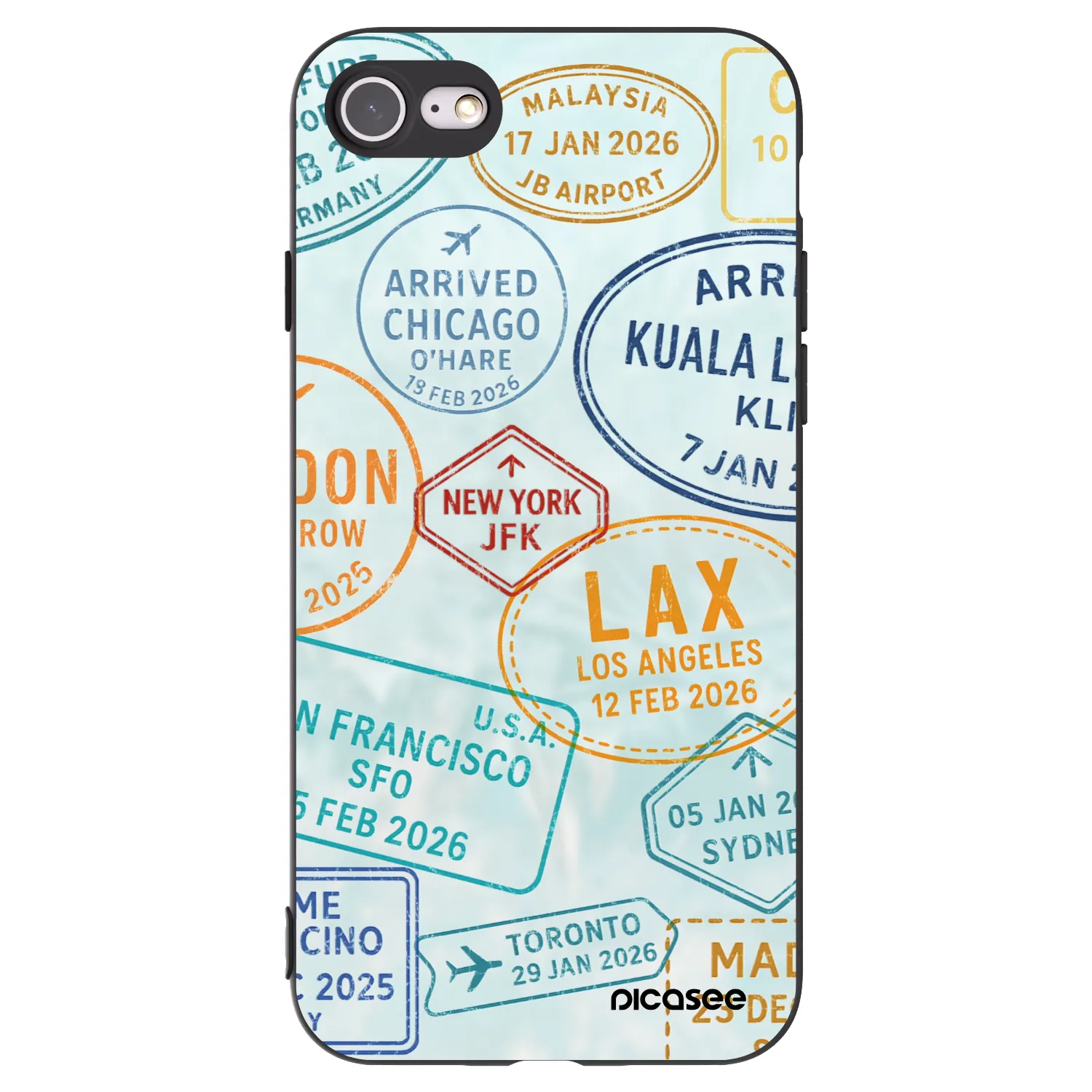Picasee crna silikonska maskica za Apple iPhone 8 - PASSPORT EDITION