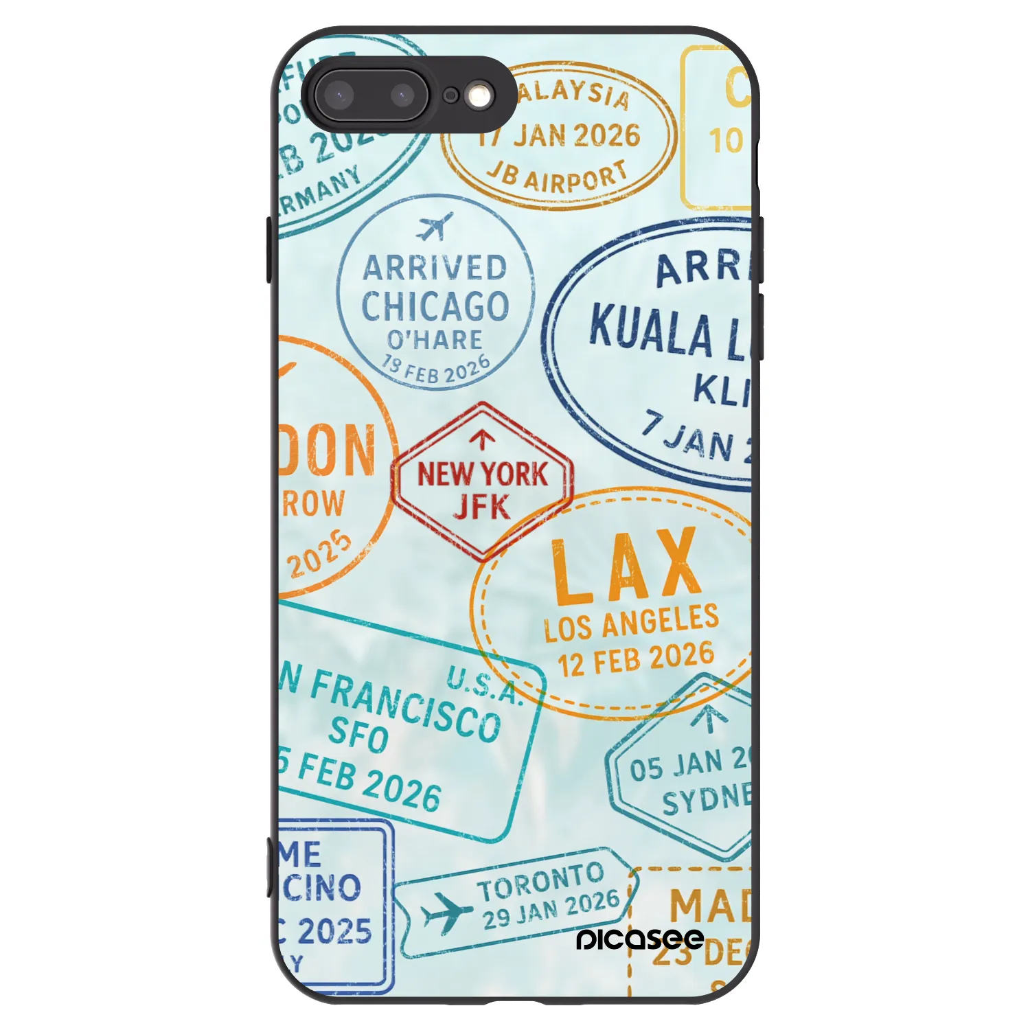 Picasee crna silikonska maskica za Apple iPhone 7 Plus - PASSPORT EDITION