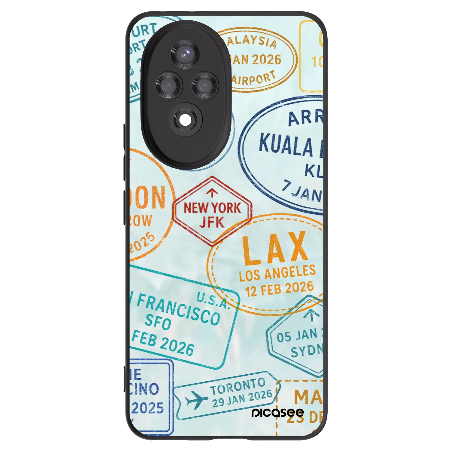 Picasee crna silikonska maskica za Honor 200 Pro 5G - PASSPORT EDITION
