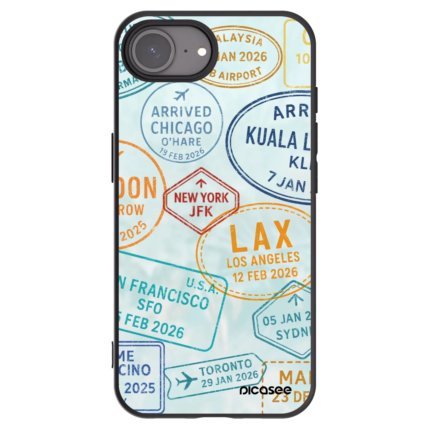 Picasee crna silikonska maskica za Apple iPhone 16e - PASSPORT EDITION