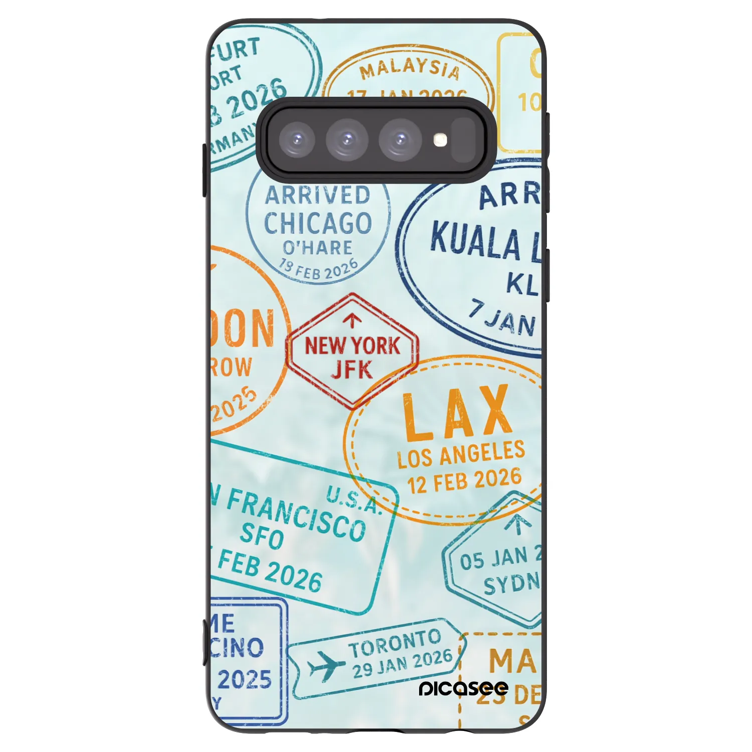 Picasee crna silikonska maskica za Samsung Galaxy S10 G973 - PASSPORT EDITION