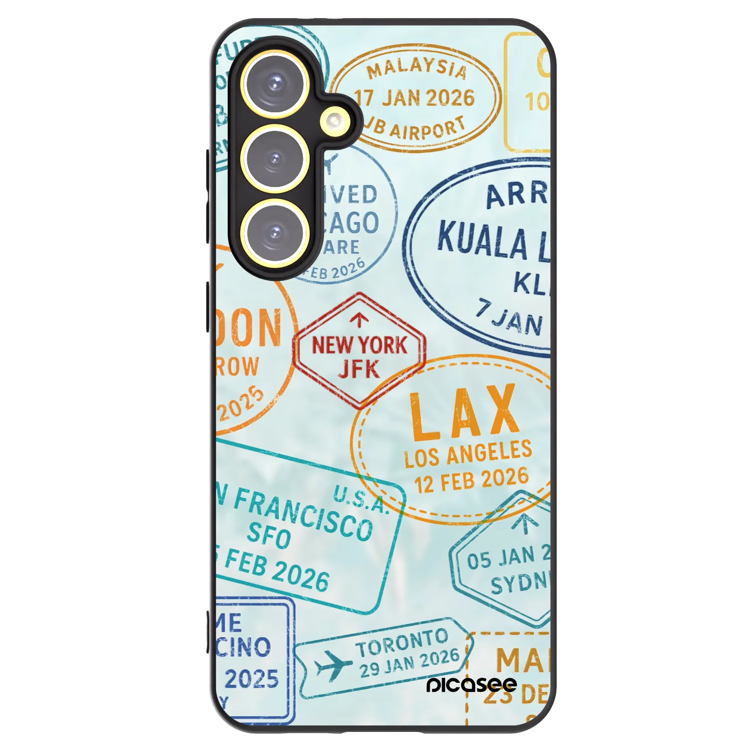 Picasee crna silikonska maskica za Samsung Galaxy S24 FE S721B - PASSPORT EDITION