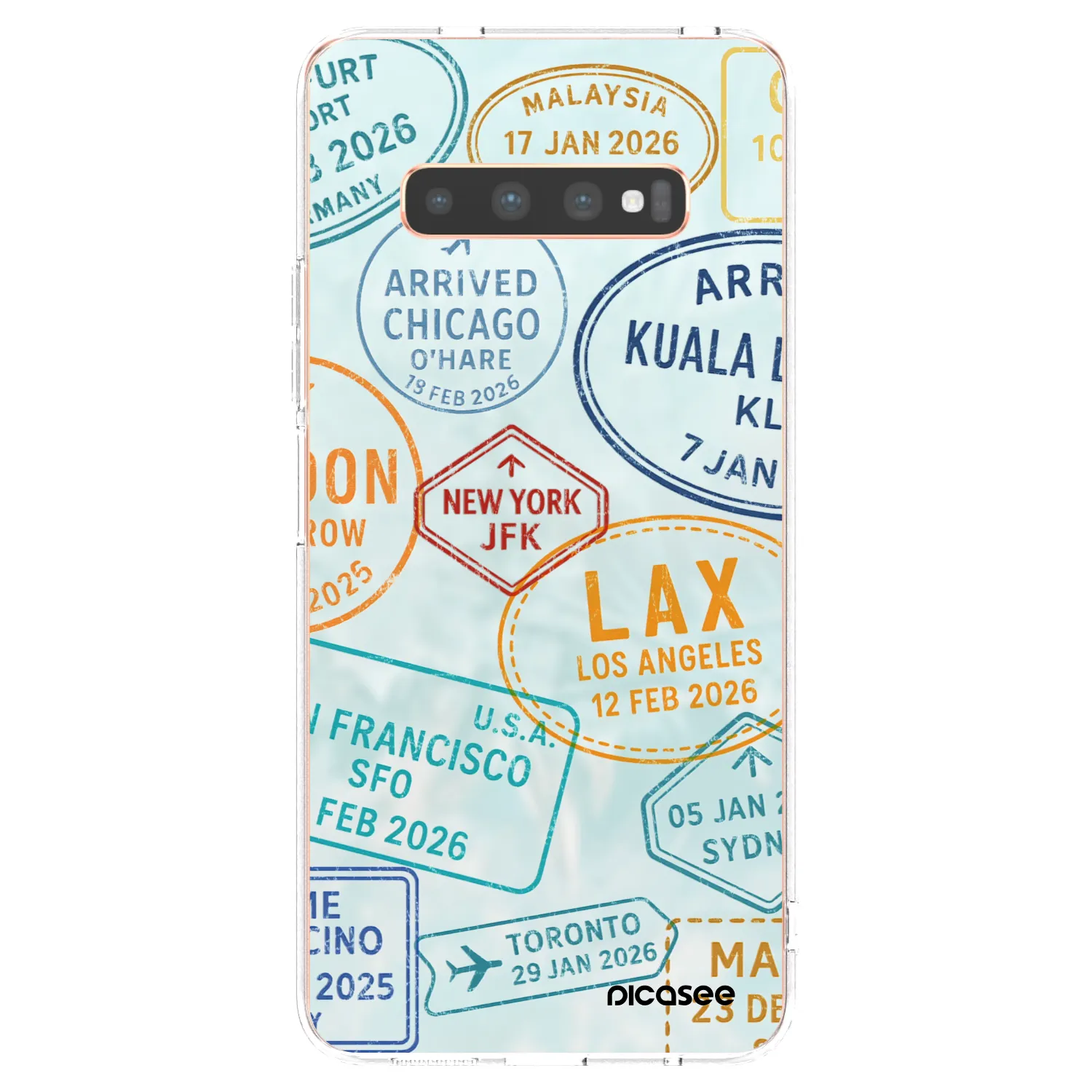 Picasee silikonska prozirna maskica za Samsung Galaxy S10 Plus G975 - PASSPORT EDITION