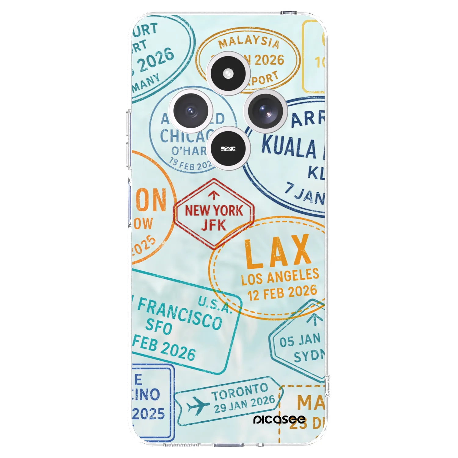 Picasee silikonska prozirna maskica za Xiaomi Redmi 14C - PASSPORT EDITION