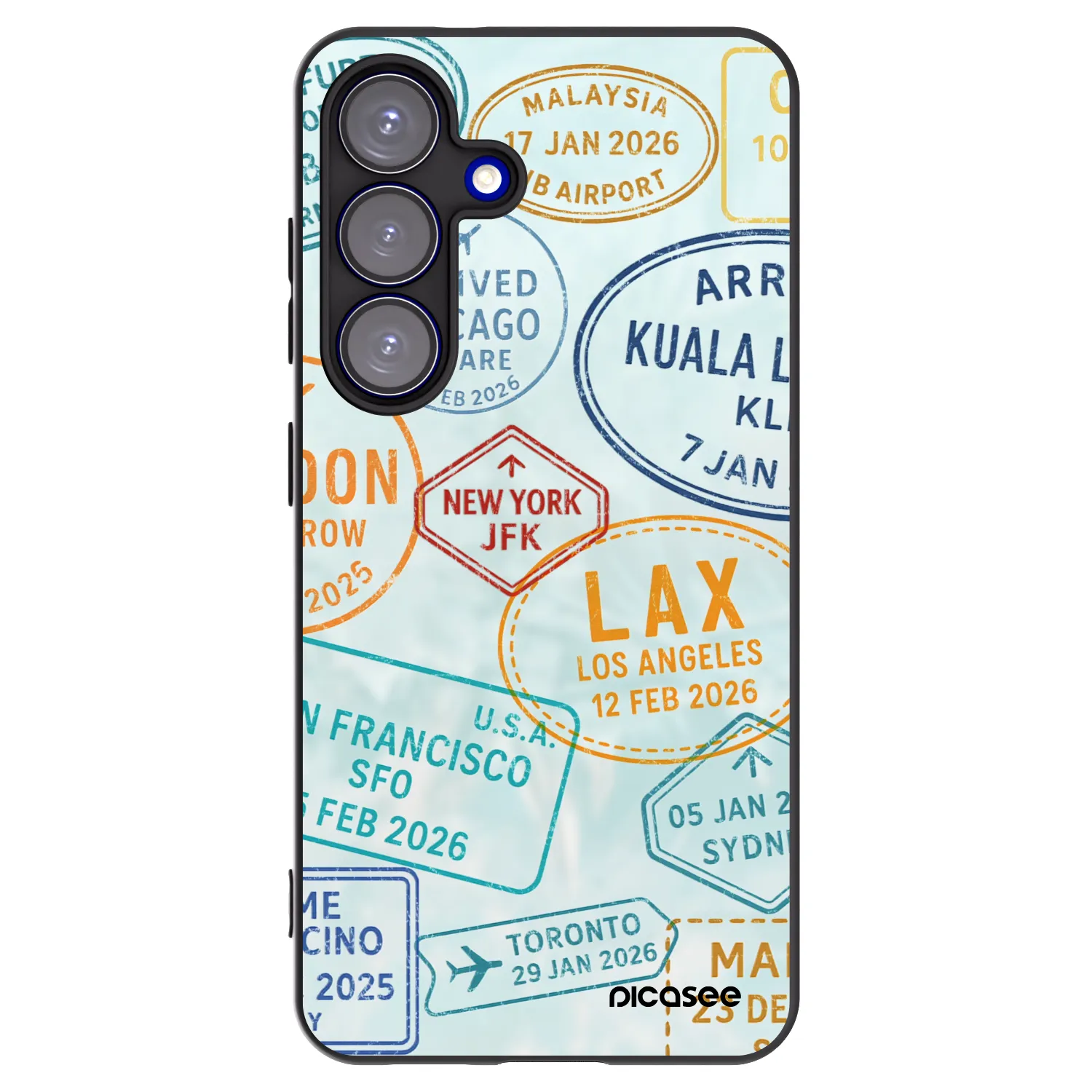 Picasee crna silikonska maskica za Samsung Galaxy S25 5G - PASSPORT EDITION