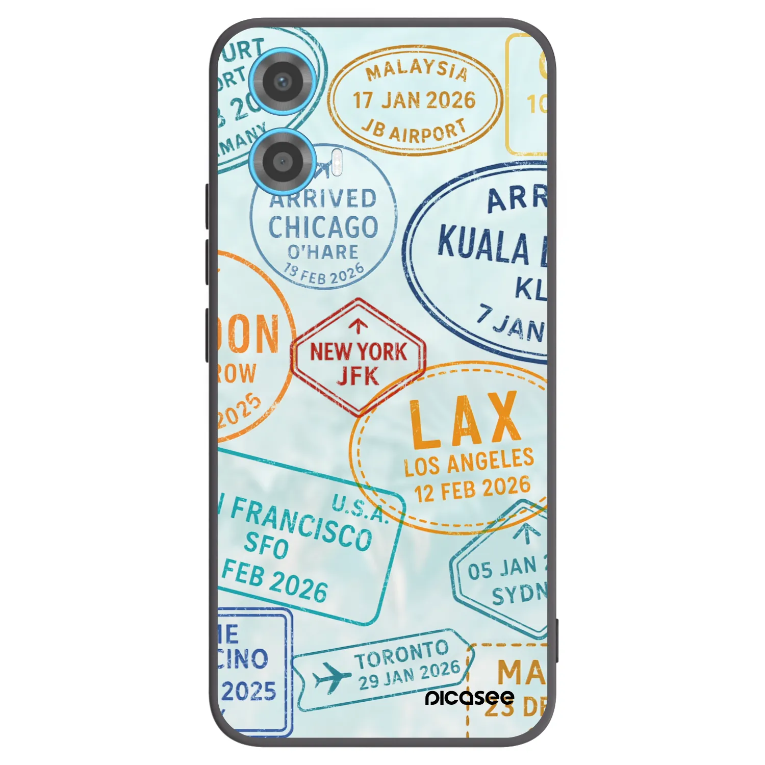 Picasee crna silikonska maskica za Motorola Moto G34 5G - PASSPORT EDITION