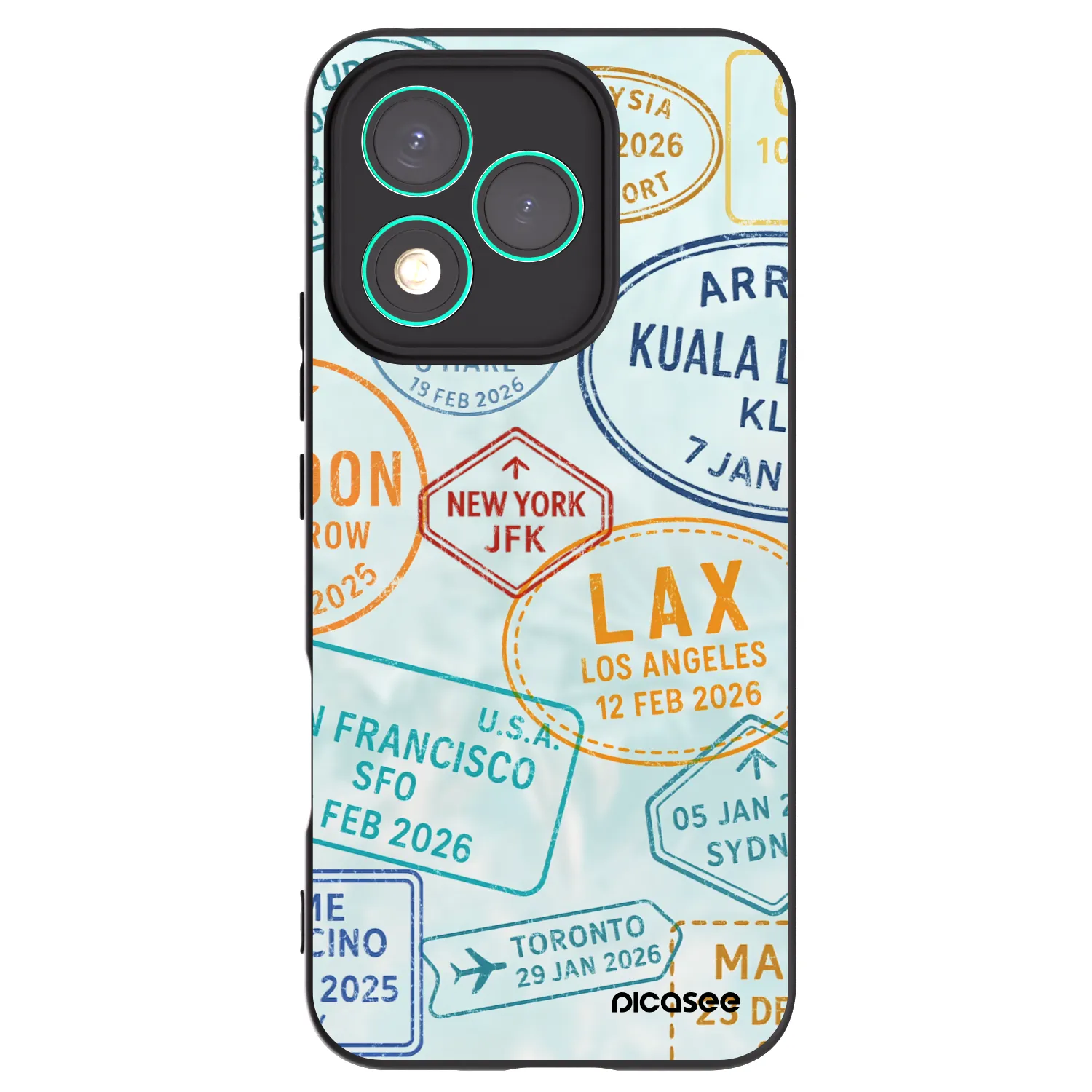Picasee crna silikonska maskica za Honor 400 Lite 5G - PASSPORT EDITION