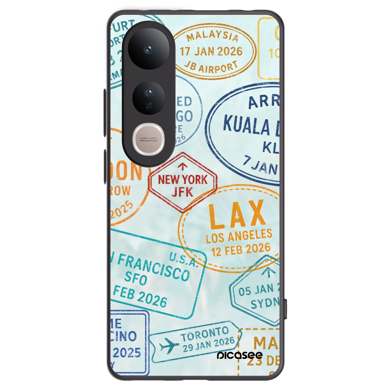 Picasee crna silikonska maskica za Vivo V50 Lite 5G - PASSPORT EDITION