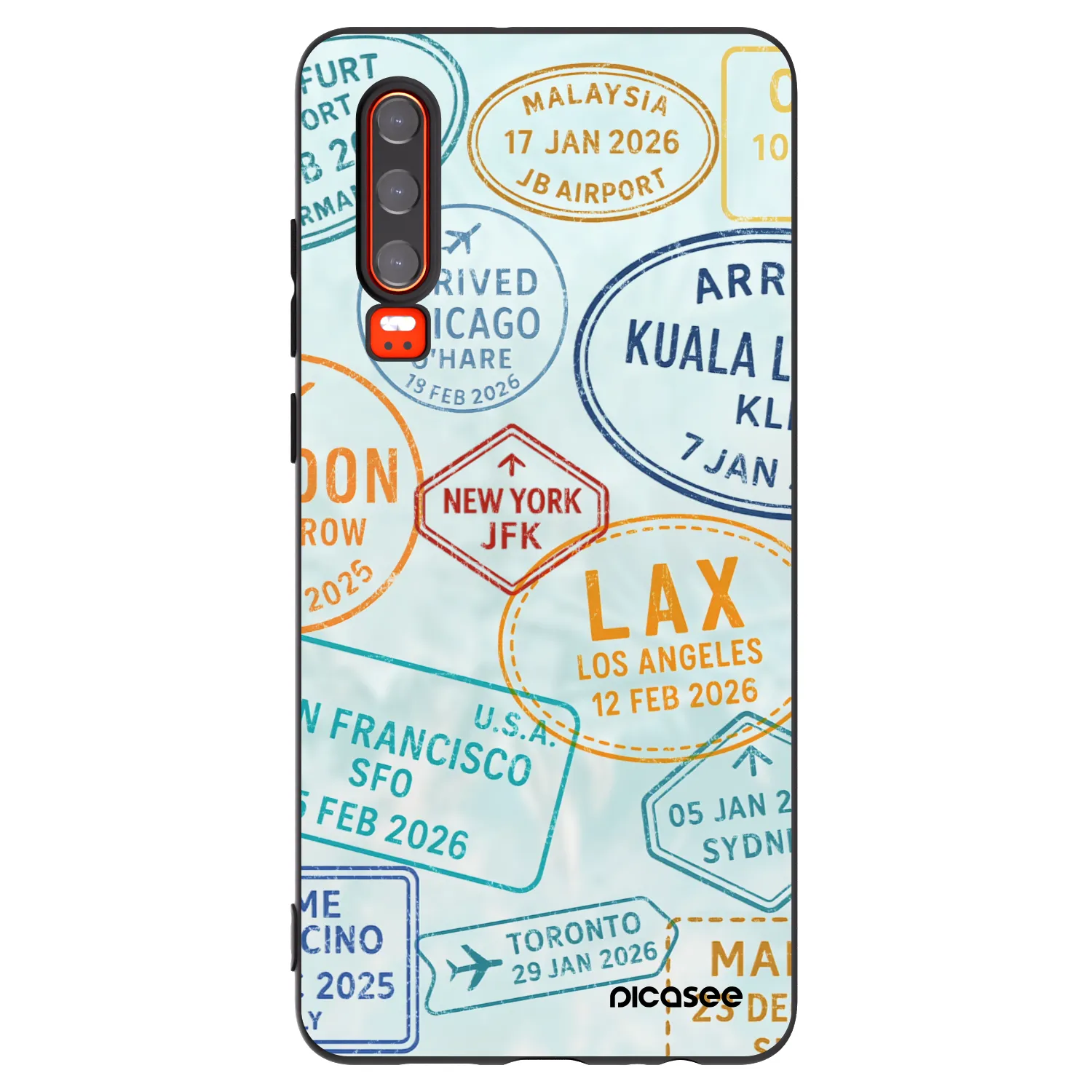 Picasee crna silikonska maskica za Huawei P30 - PASSPORT EDITION