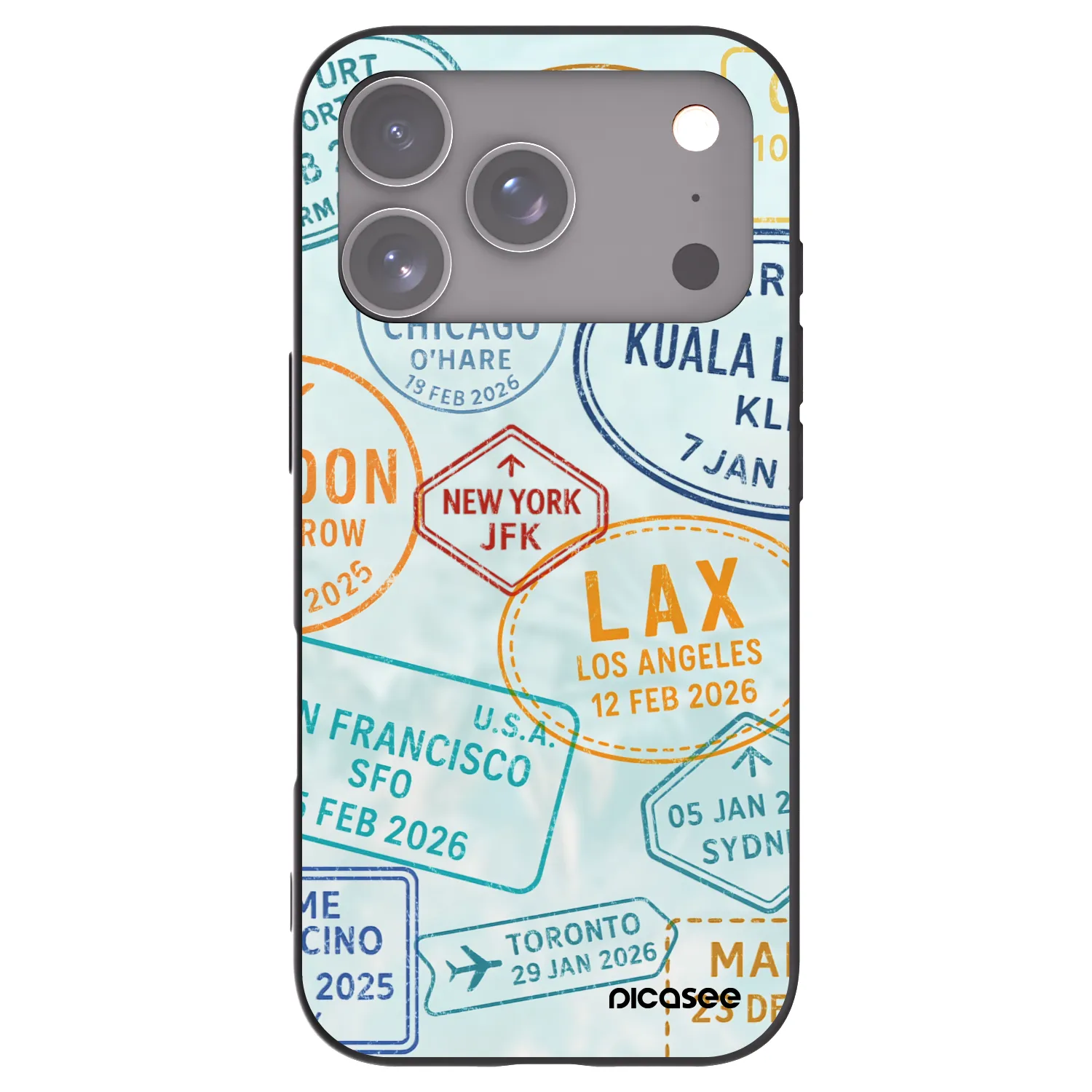 Picasee crna silikonska maskica za Apple iPhone 17 Pro - PASSPORT EDITION