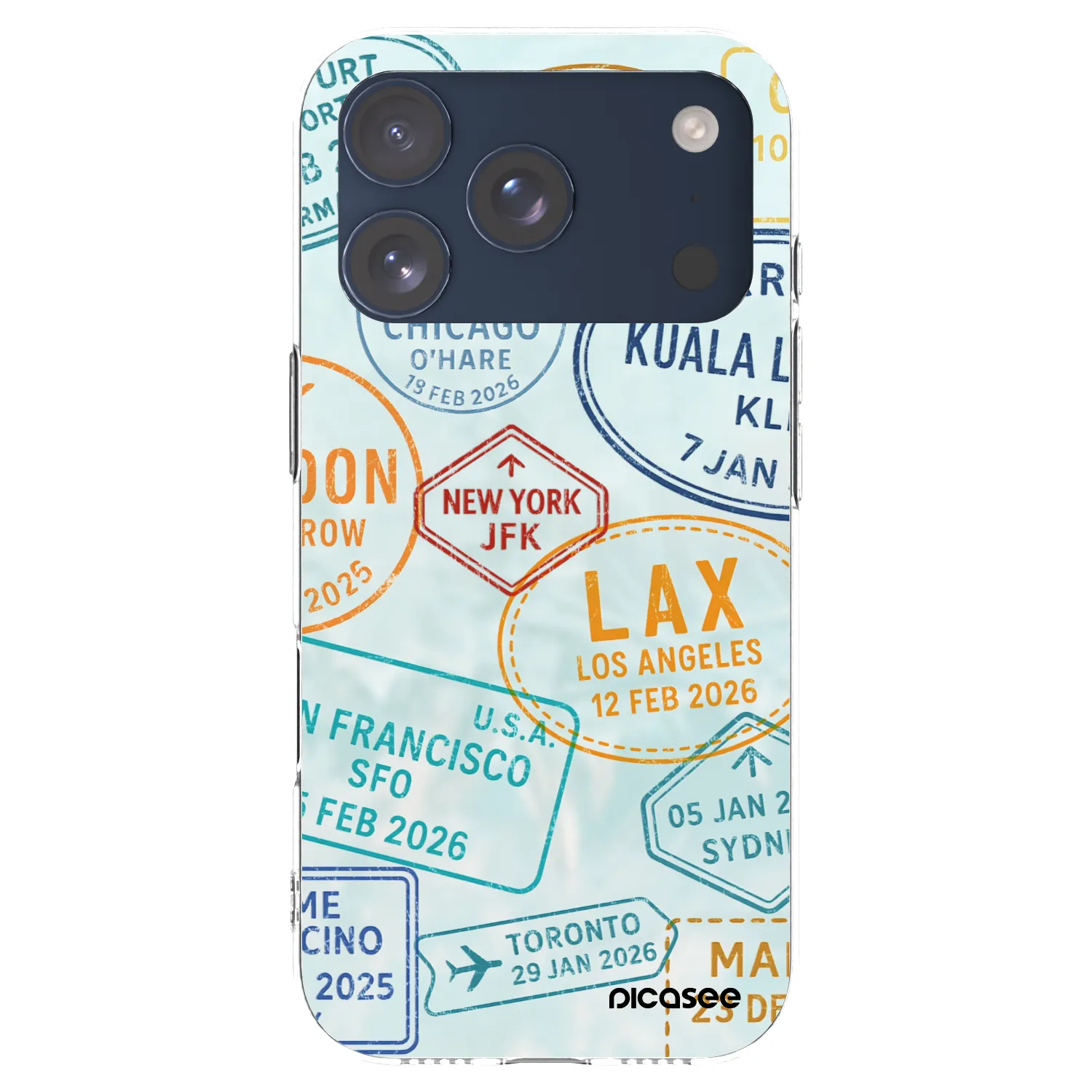 Picasee silikonska prozirna maskica za Apple iPhone 17 Pro - PASSPORT EDITION