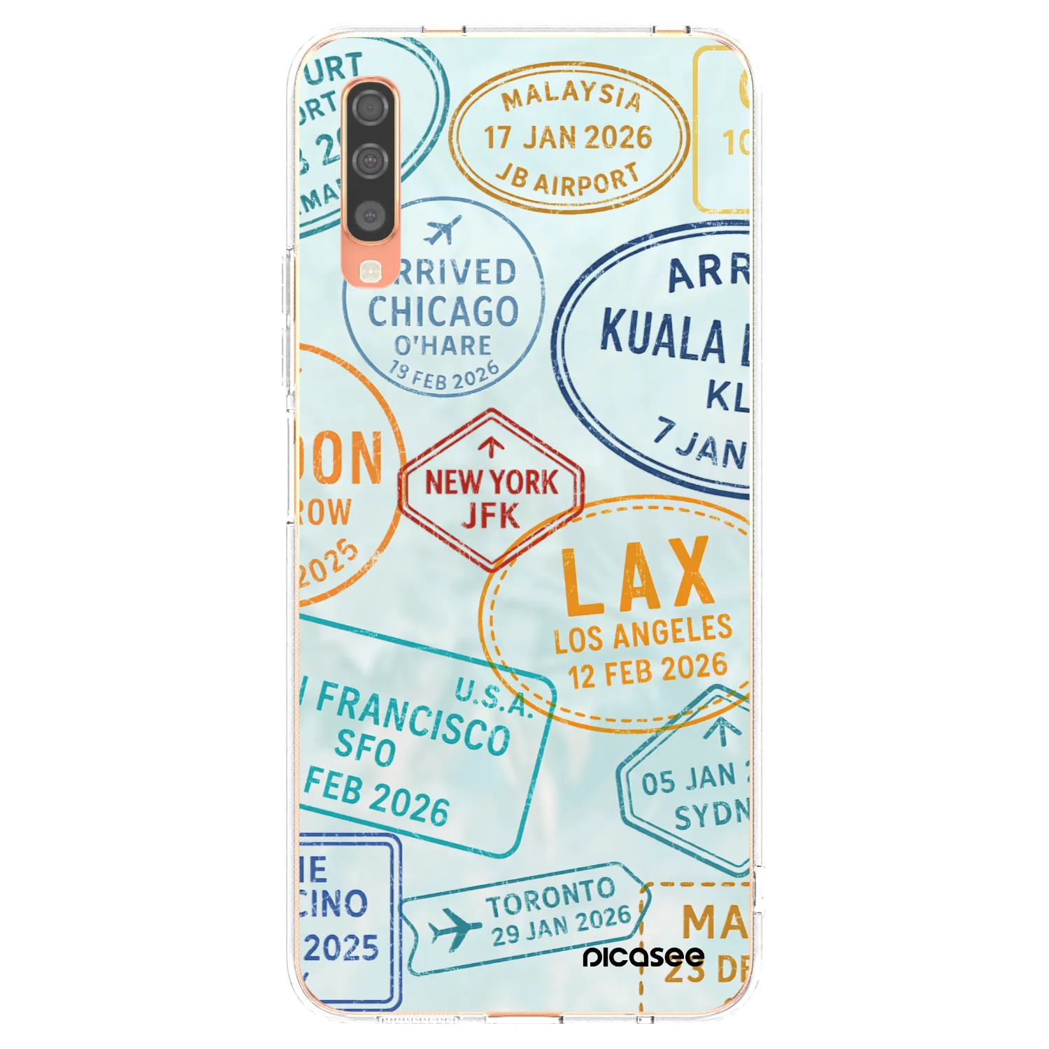 Picasee silikonska prozirna maskica za Samsung Galaxy A70 A705F - PASSPORT EDITION