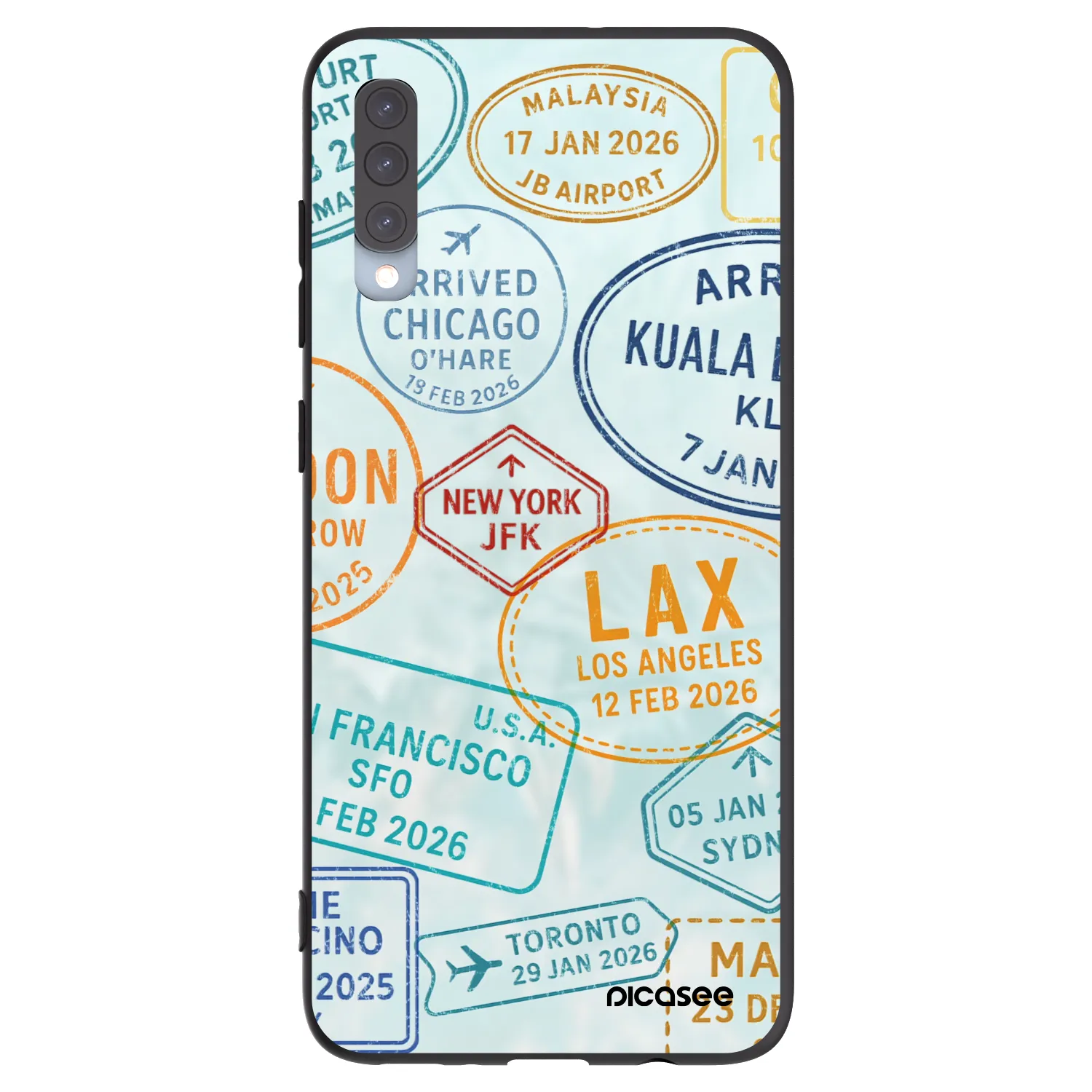 Picasee crna silikonska maskica za Samsung Galaxy A70 A705F - PASSPORT EDITION
