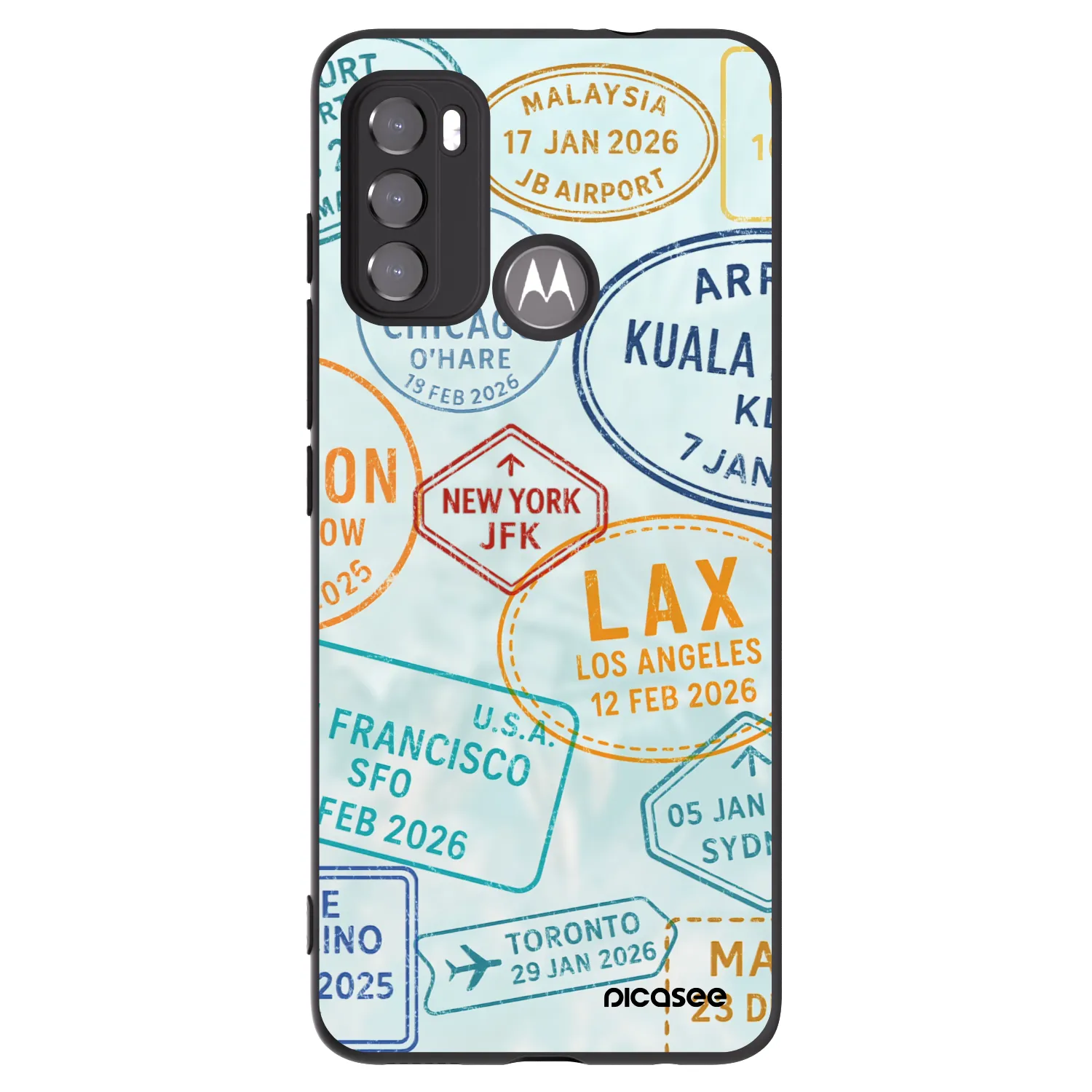 Picasee crna silikonska maskica za Motorola Edge 60 5G - PASSPORT EDITION