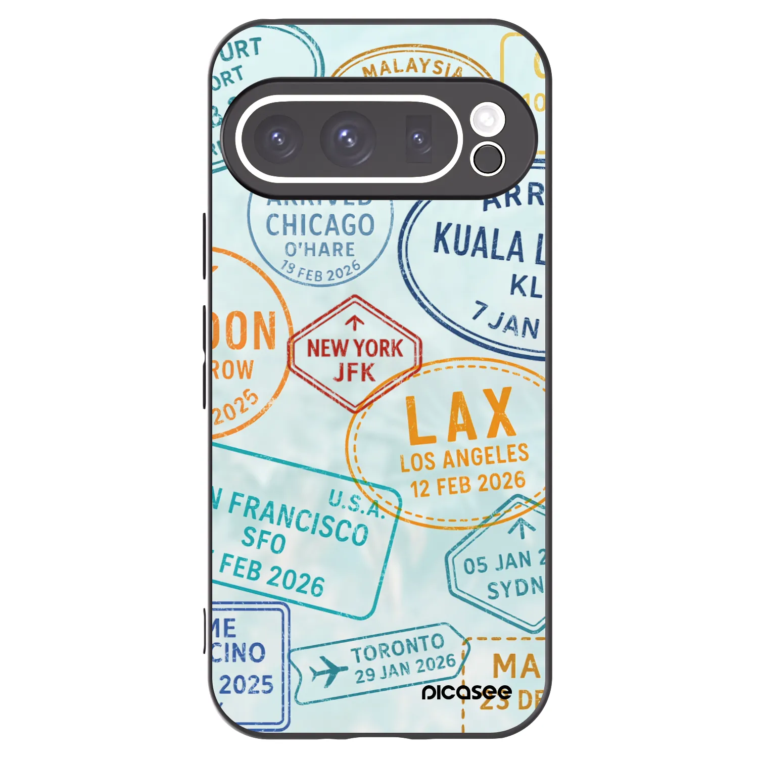 Picasee crna silikonska maskica za Google Pixel 9 Pro XL - PASSPORT EDITION