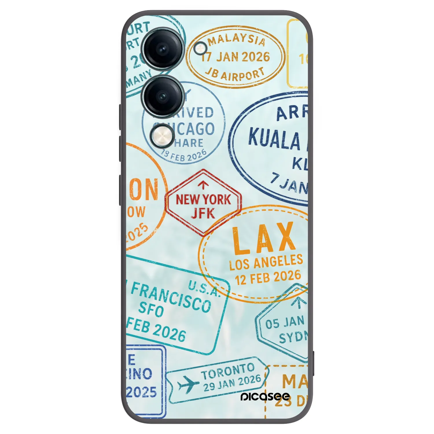 Picasee crna silikonska maskica za Vivo Y29s 5G - PASSPORT EDITION