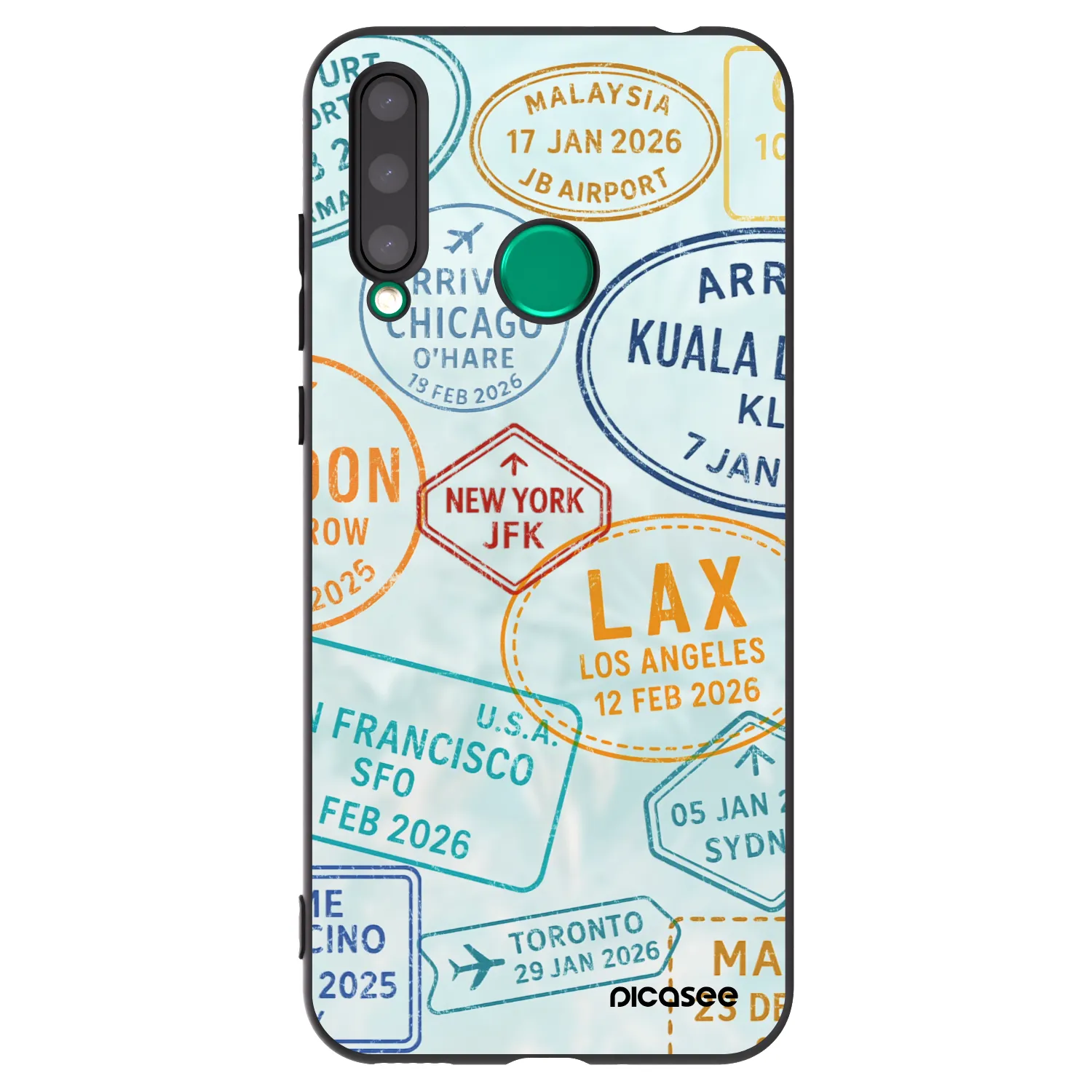 Picasee crna silikonska maskica za Honor 20 Lite - PASSPORT EDITION