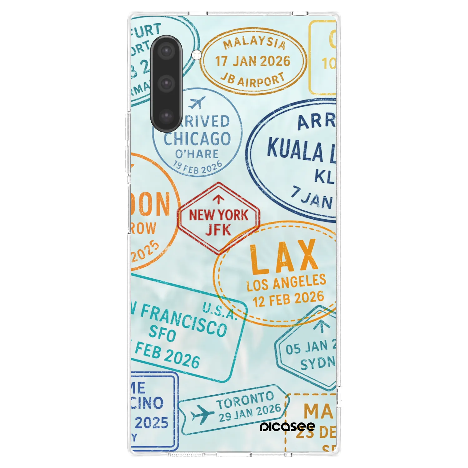 Picasee silikonska prozirna maskica za Samsung Galaxy Note 10 N970F - PASSPORT EDITION