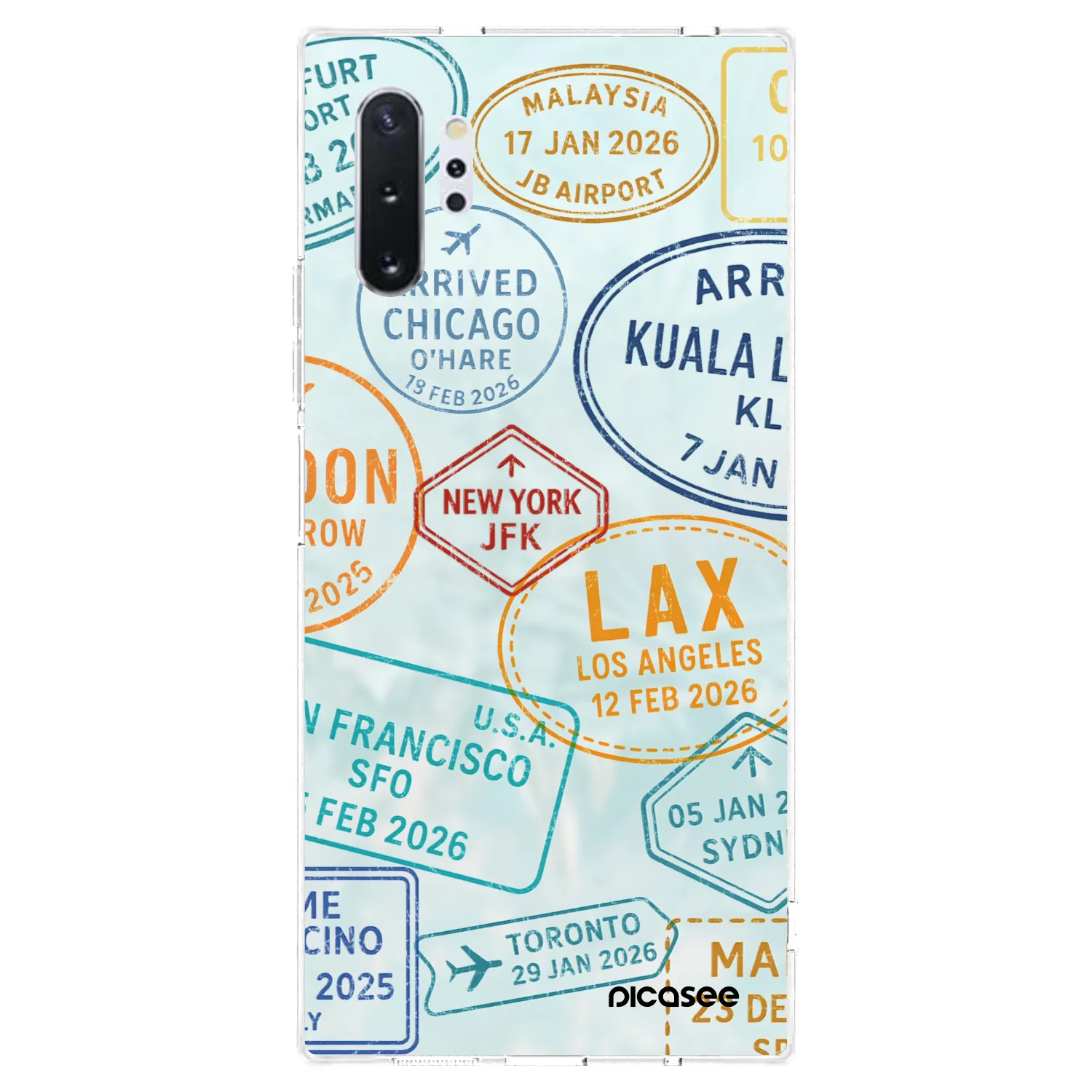 Picasee silikonska prozirna maskica za Samsung Galaxy Note 10+ N975F - PASSPORT EDITION